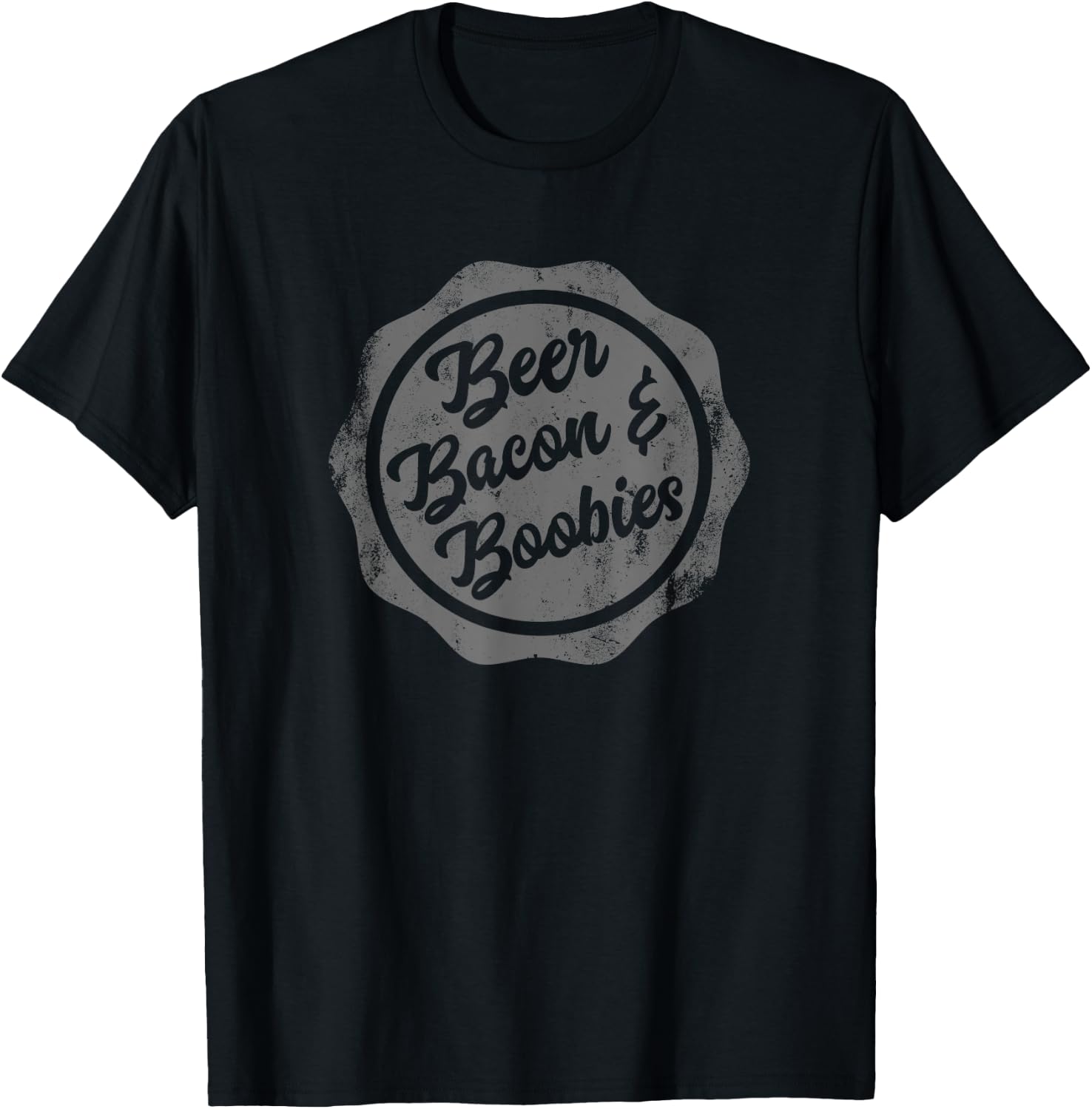 Beer Bacon & Boobies: my favorite things funny boob T-Shirt - T-Shirt | Black