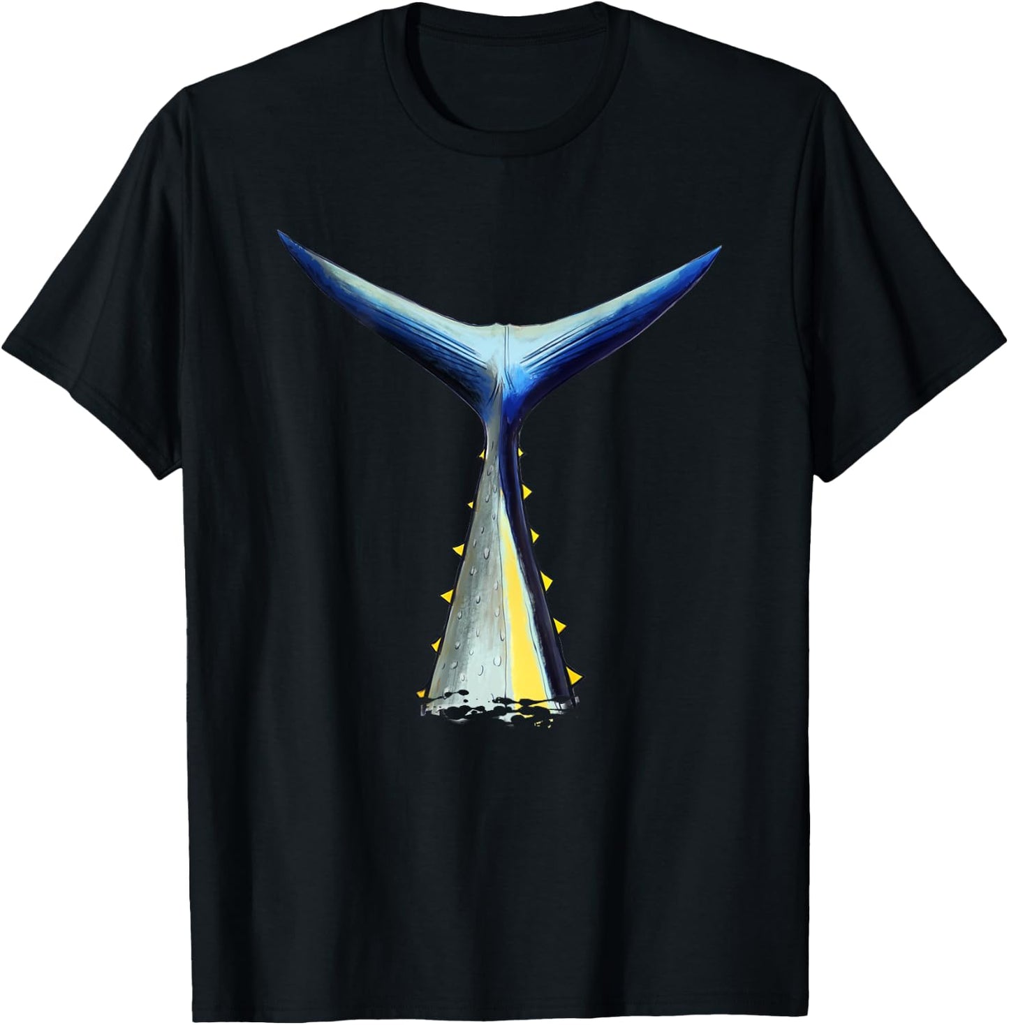 BACK PRINT Deep Sea Fishing | Tuna Tail | Bluefin Tuna T-Shirt - T-Shirt | Black