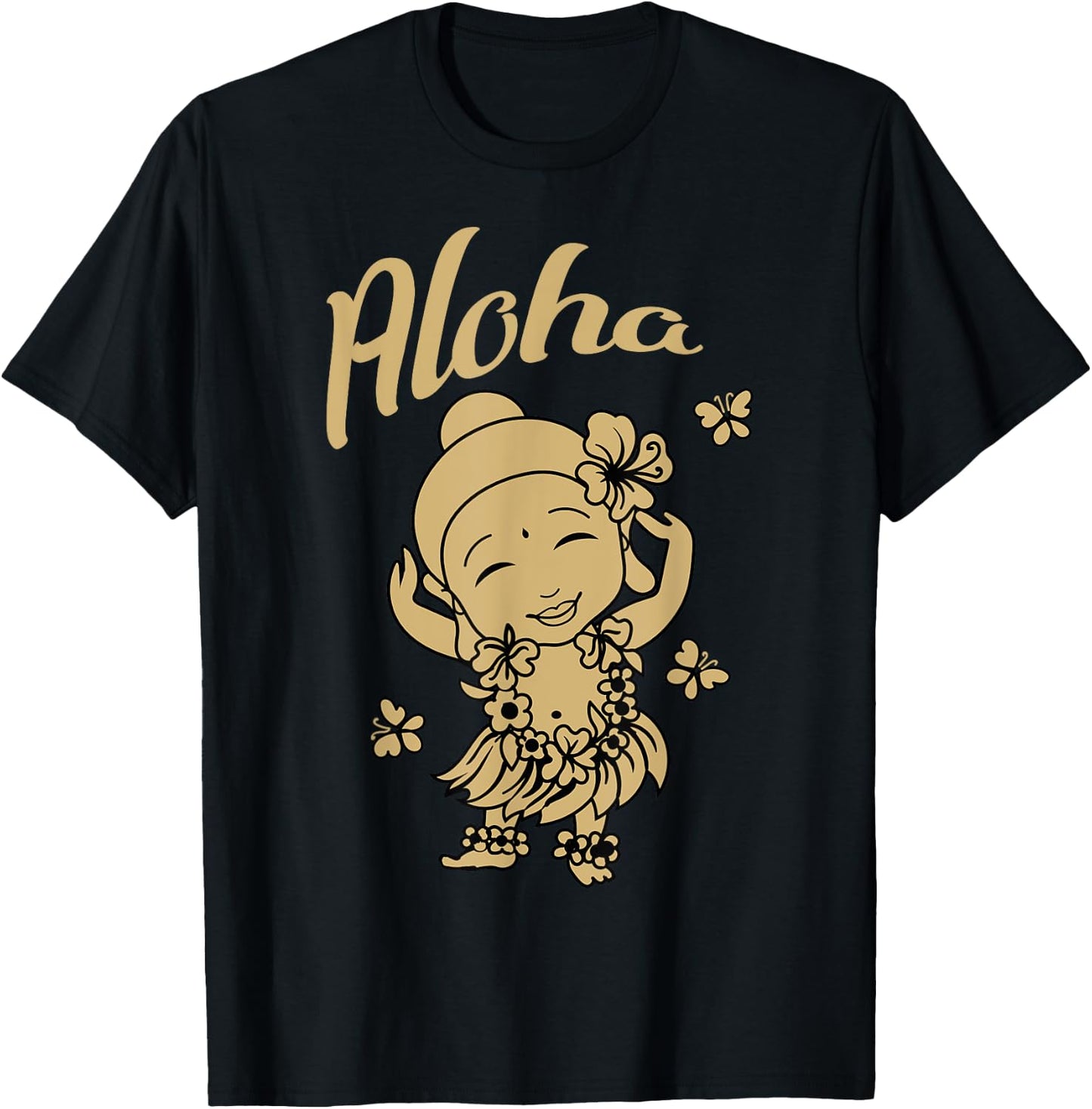 Aloha Buddha Funny Hawaiian Buddhist Yoga Meditation T-Shirt - T-Shirt | Black
