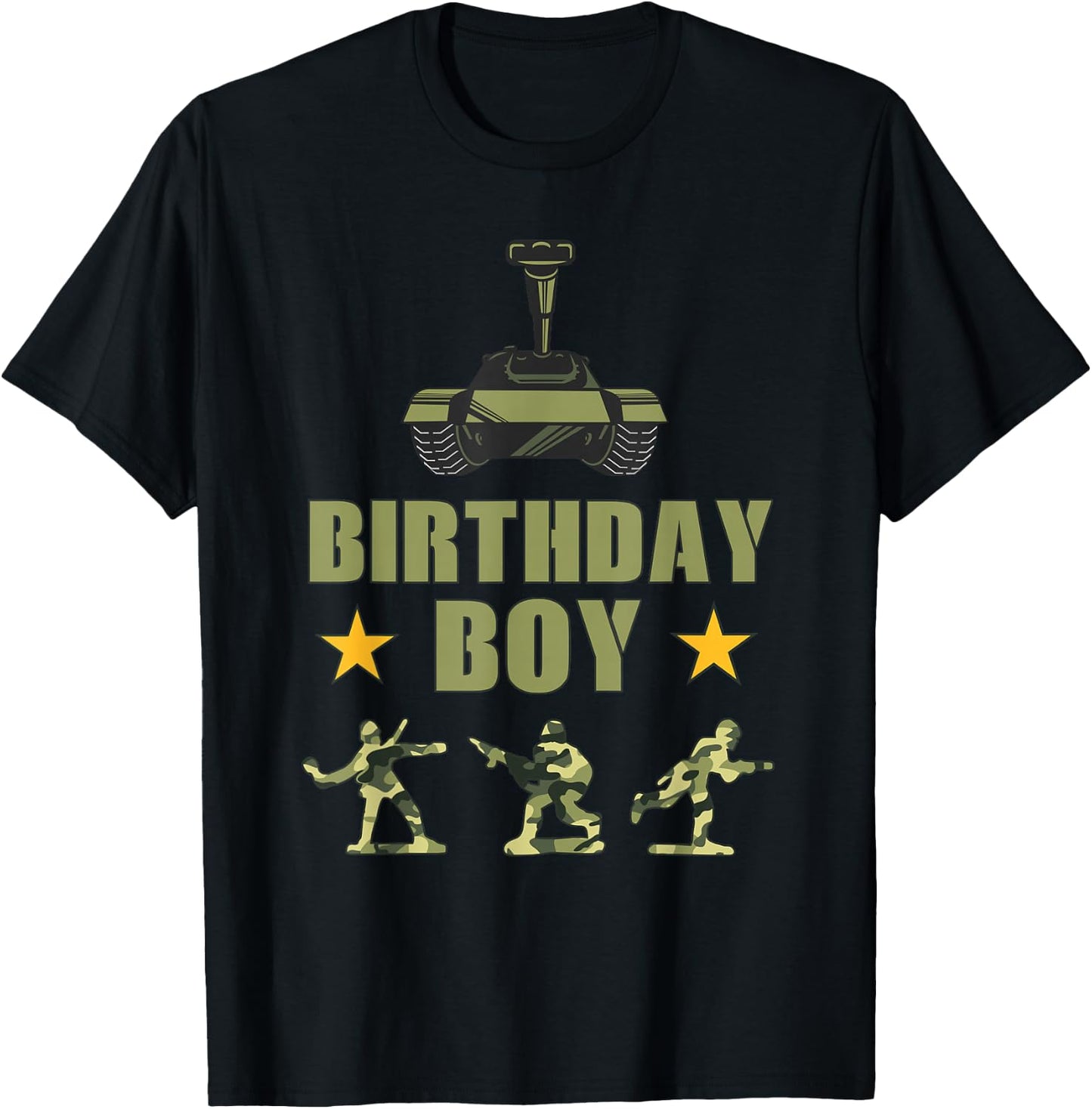 Birthday Army Party Army Decorations Boys Birthday Party T-Shirt - T-Shirt | Black