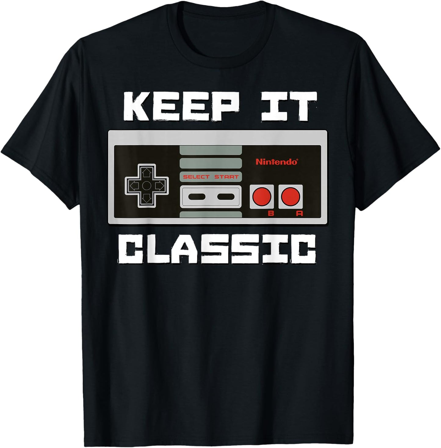 Nintendo NES Controller Keep It Classic Graphic T-Shirt - T-Shirt | Black