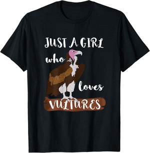Just A Girl Who Loves Vultures Carrion Scavenger Bird T-Shirt - T-Shirt | Black
