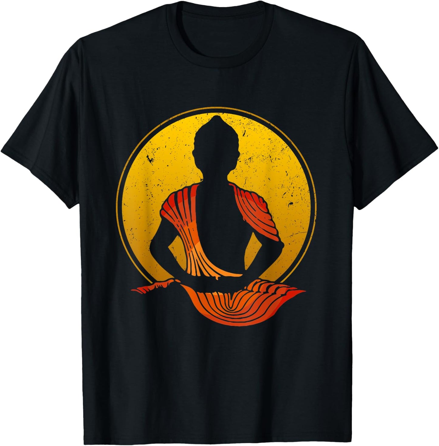 Buddha Vintage Zen Buddhism Yoga Meditation Spiritual T-Shirt - T-Shirt | Black