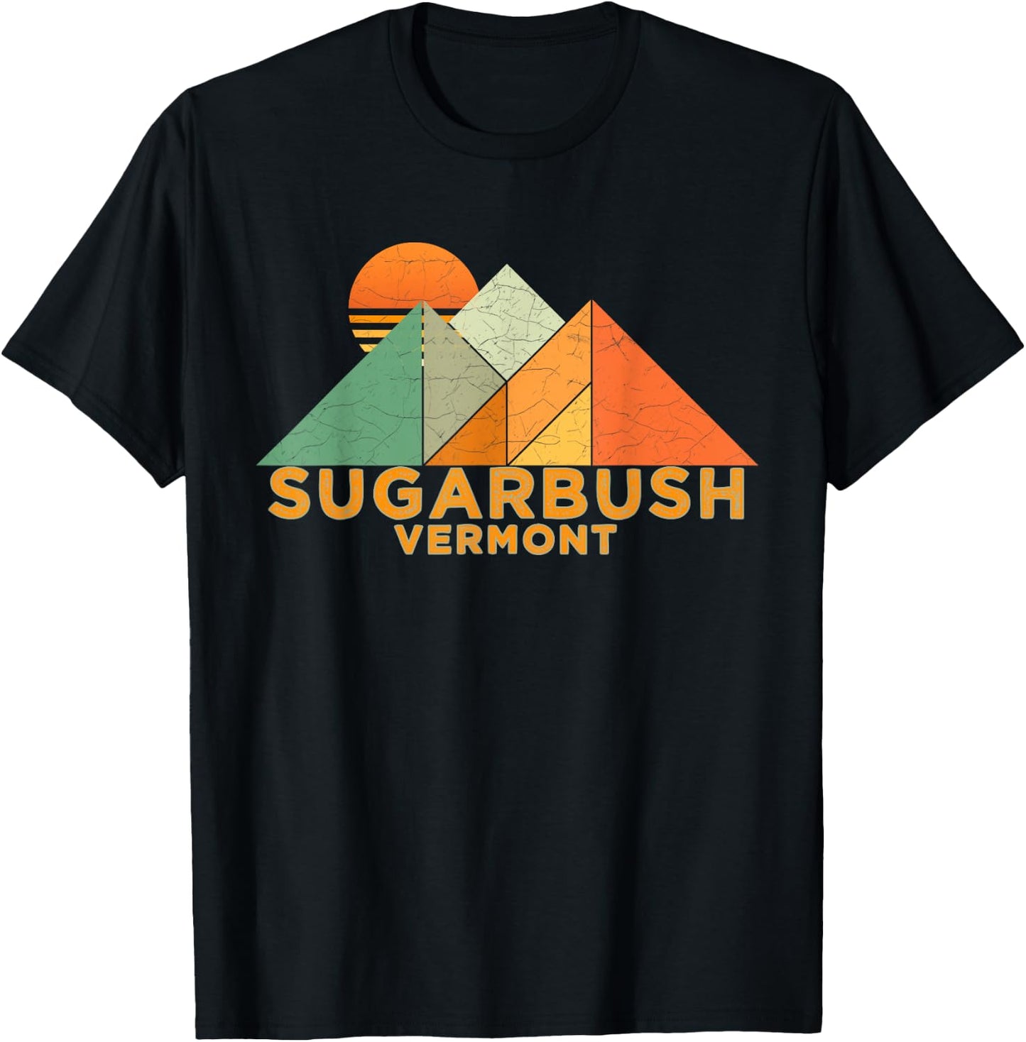 Retro Vintage Sugarbush Vermont -Distressed Shirt T-Shirt - T-Shirt | Black