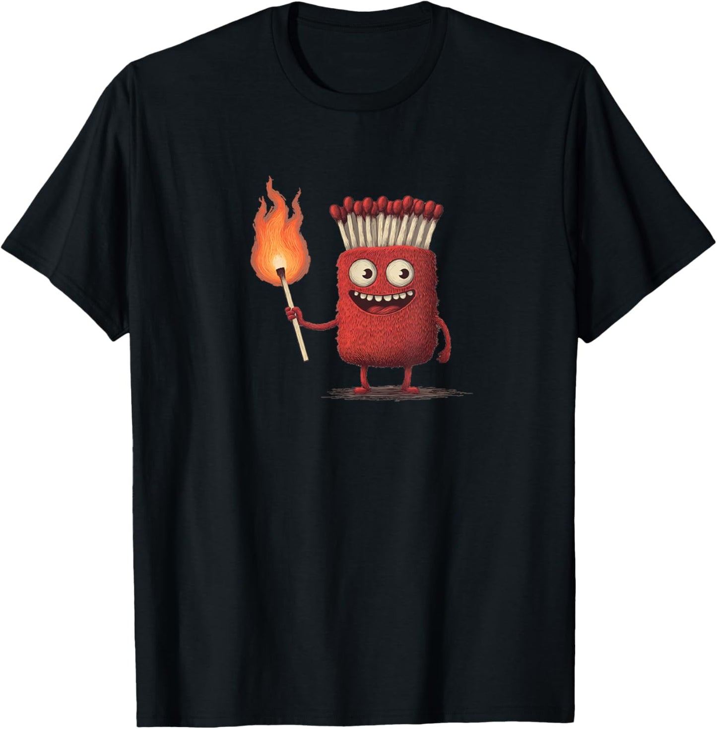 Funny Match with Fire and Flames Costume T-Shirt - T-Shirt | Black