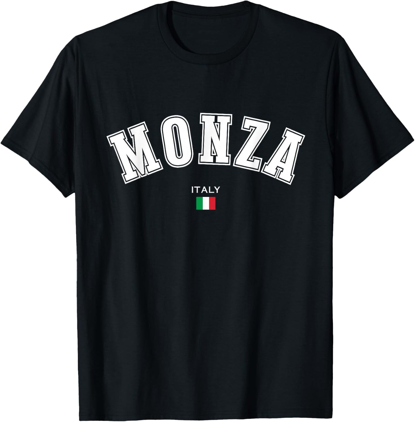 Monza Italian Flag Italy Travel Motor Racing Circuit T-Shirt - T-Shirt | Black