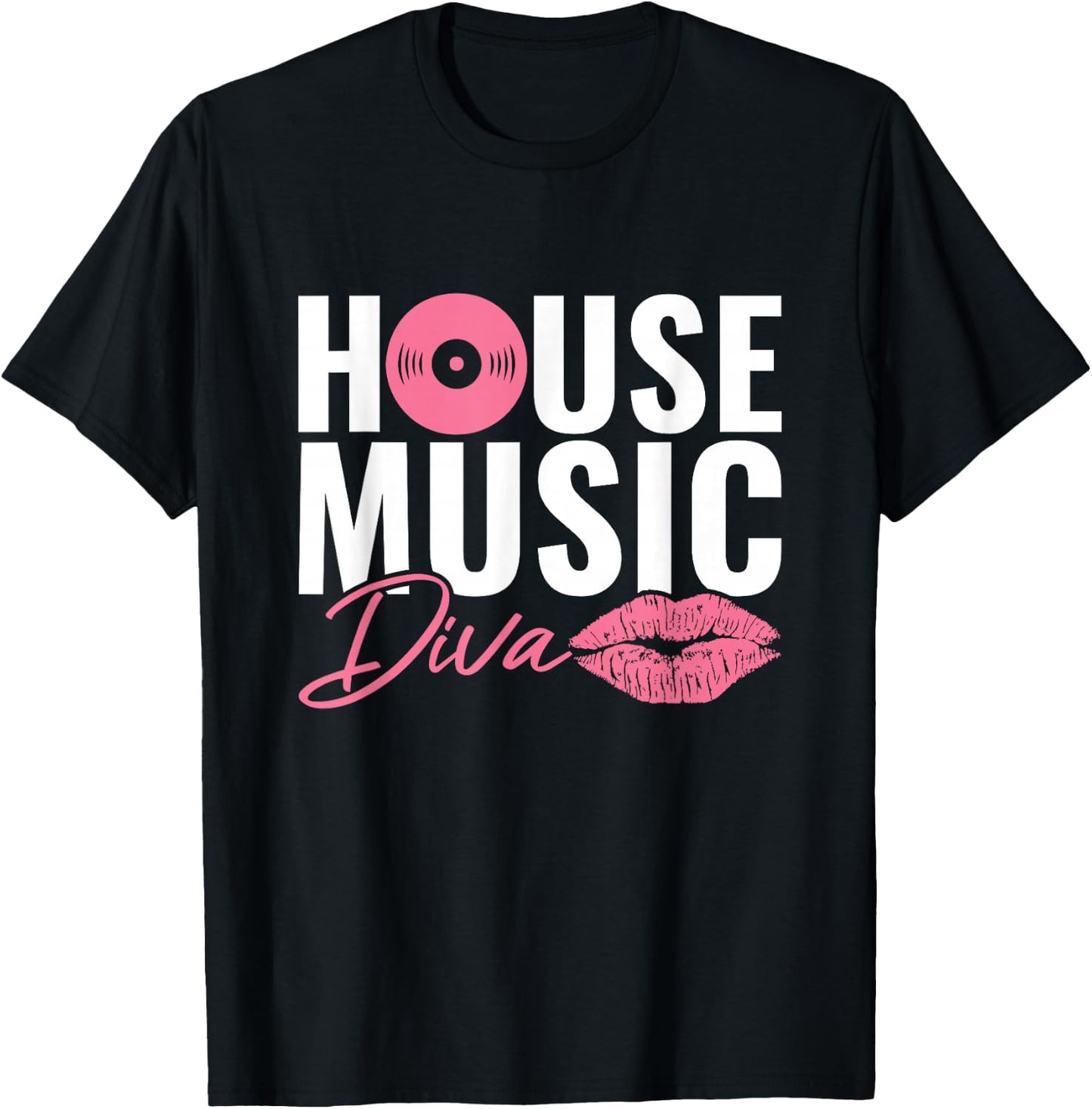 House Music Lovers EDM Electronic Music Apparel -Adults Black Small U-Neck Short Sleeve T-Shirt - T-Shirt | Black
