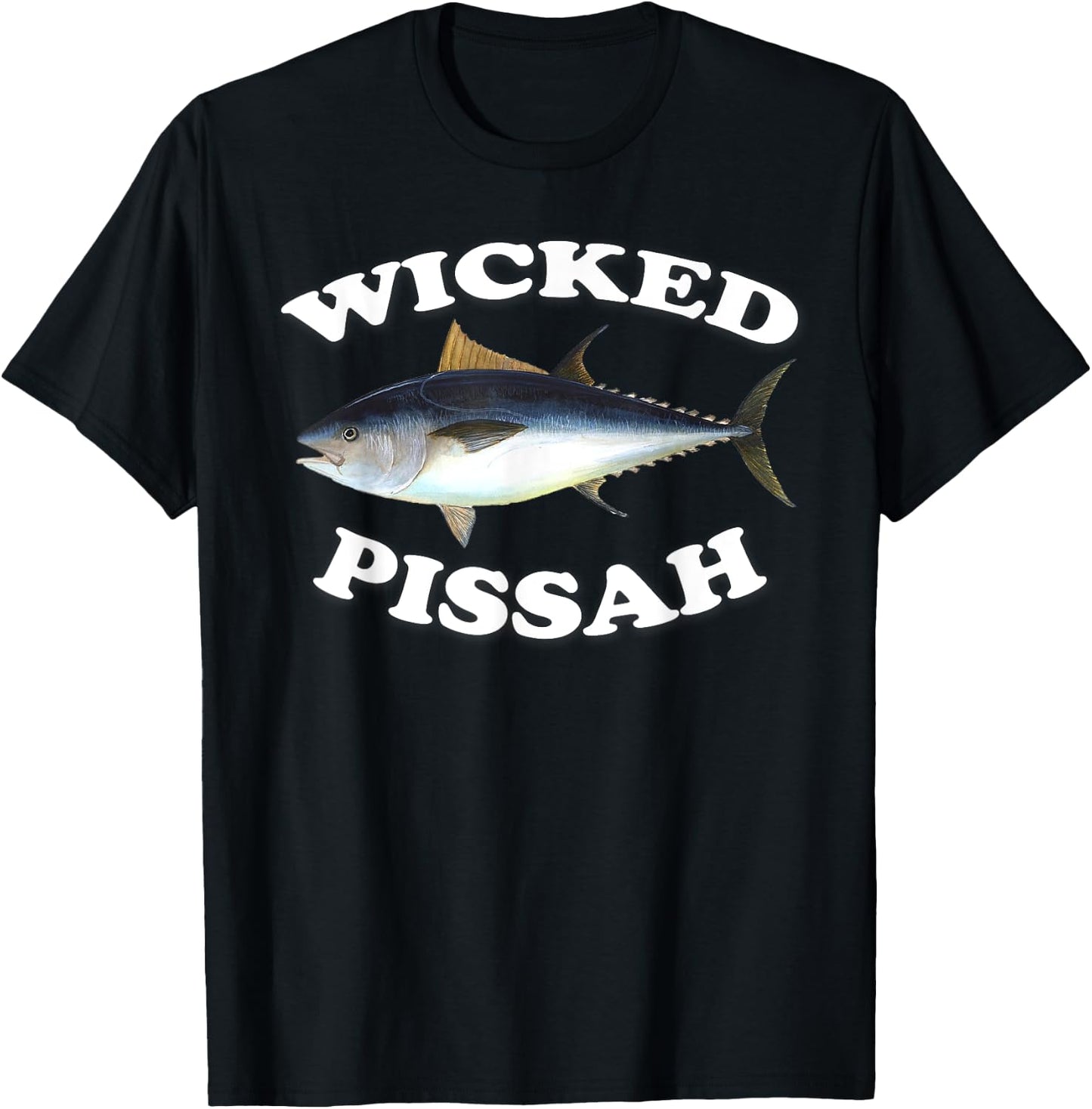 Wicked Pissah Bluefin Tuna Illustration Fishing Angler Gear T-Shirt - T-Shirt | Black