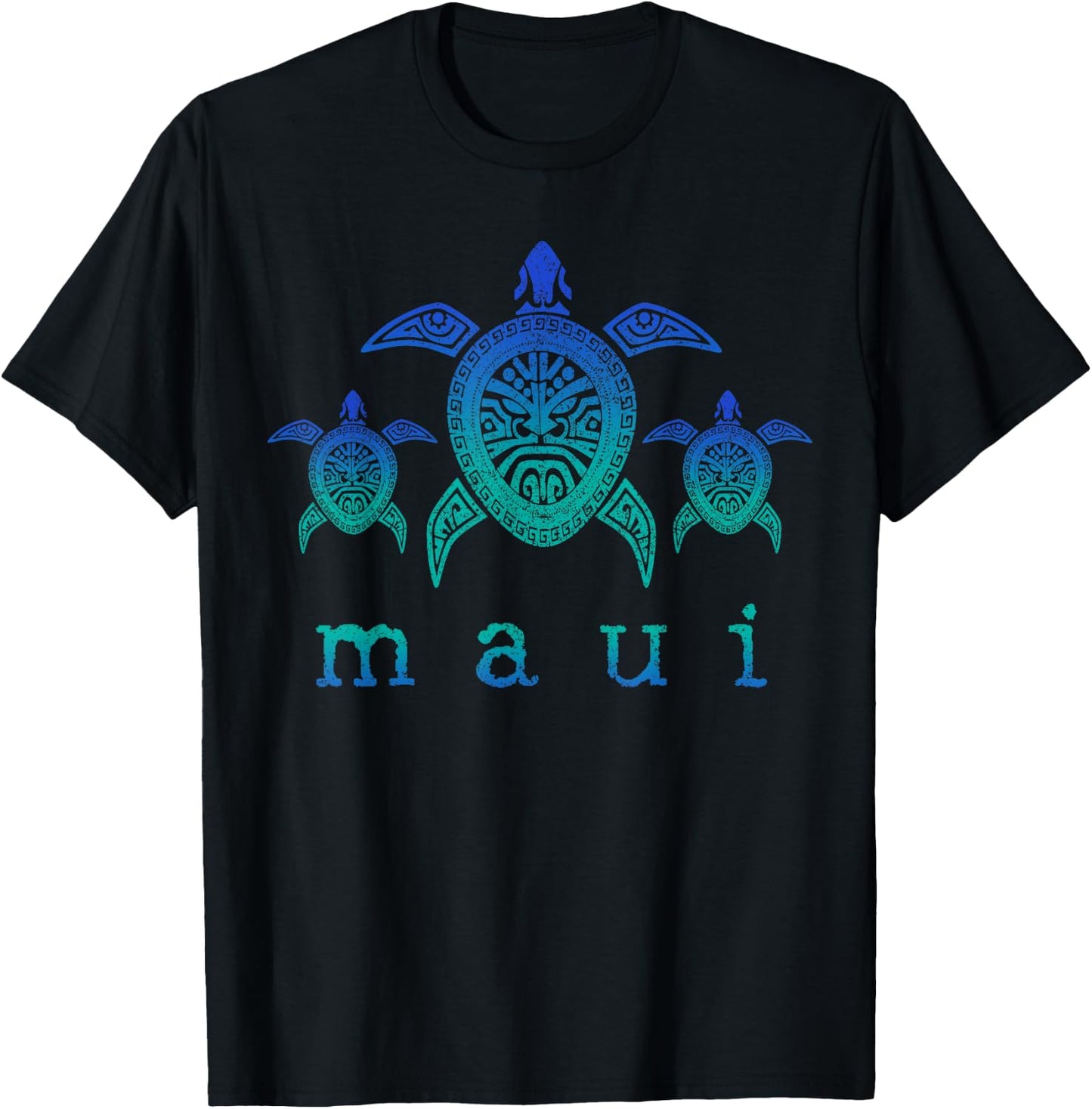 Maui - Hawaii Sea Turtles Hawaiian Scuba Diving Souvenir T-Shirt - T-Shirt | Black