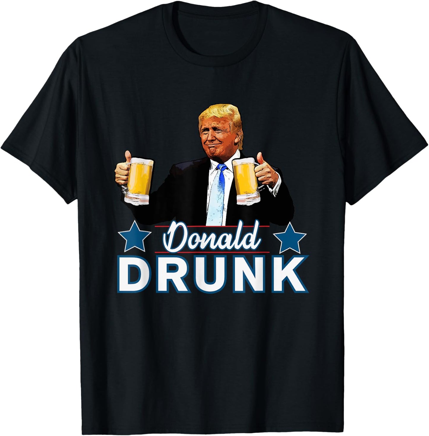 Drinking Presidents Trump 4th of July Funny Donald Drunk Women Men T-Shirt - T-Shirt | Black