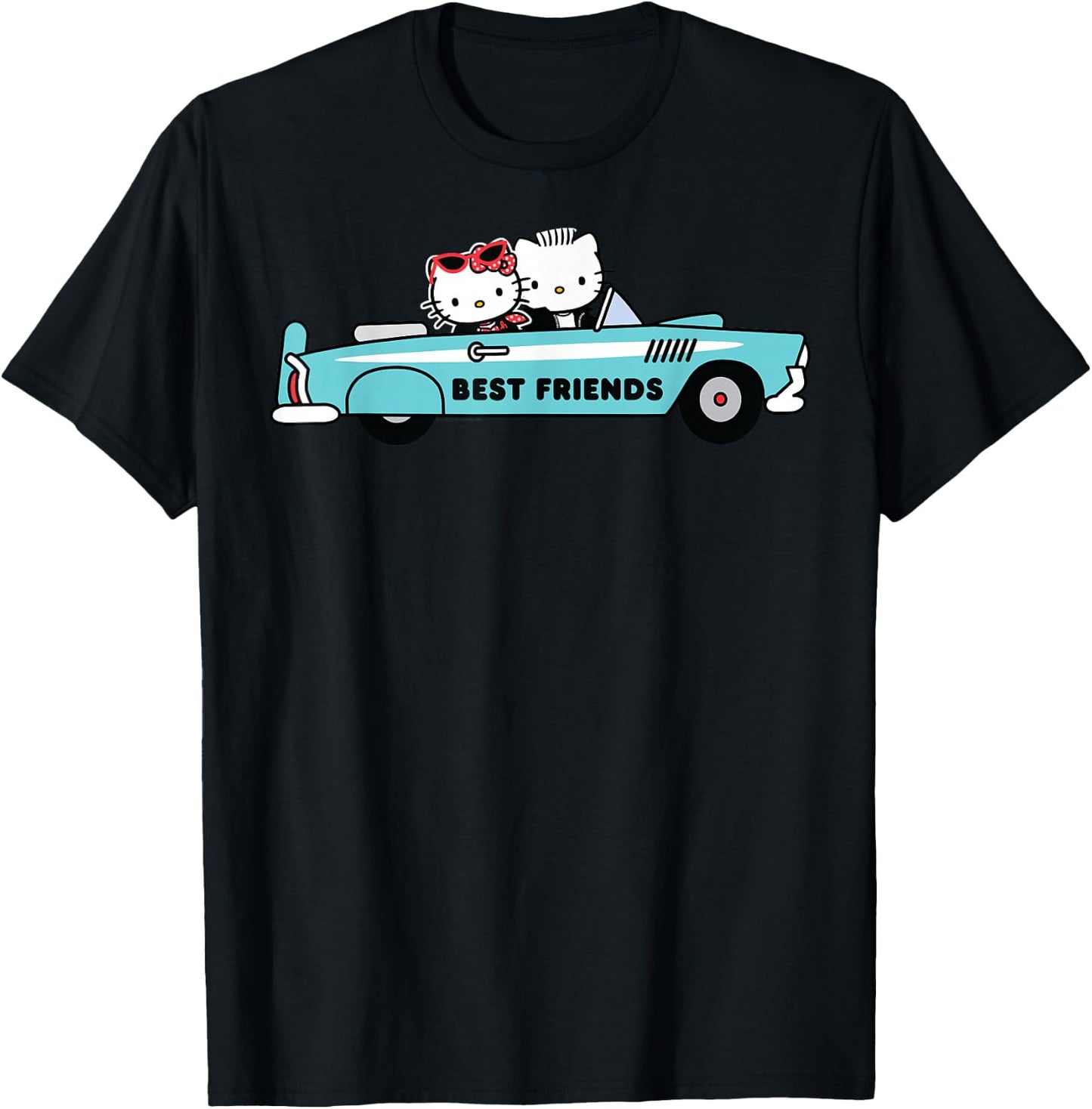 Hello Kitty Dear Daniel Best Friends Classic Car 1950's T-Shirt - T-Shirt | Black