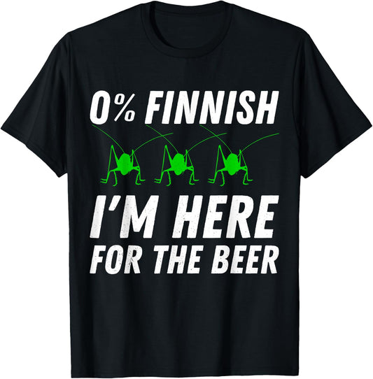 St Urho 0% Finnish I'm Here for the Beer T-Shirt - T-Shirt | Black