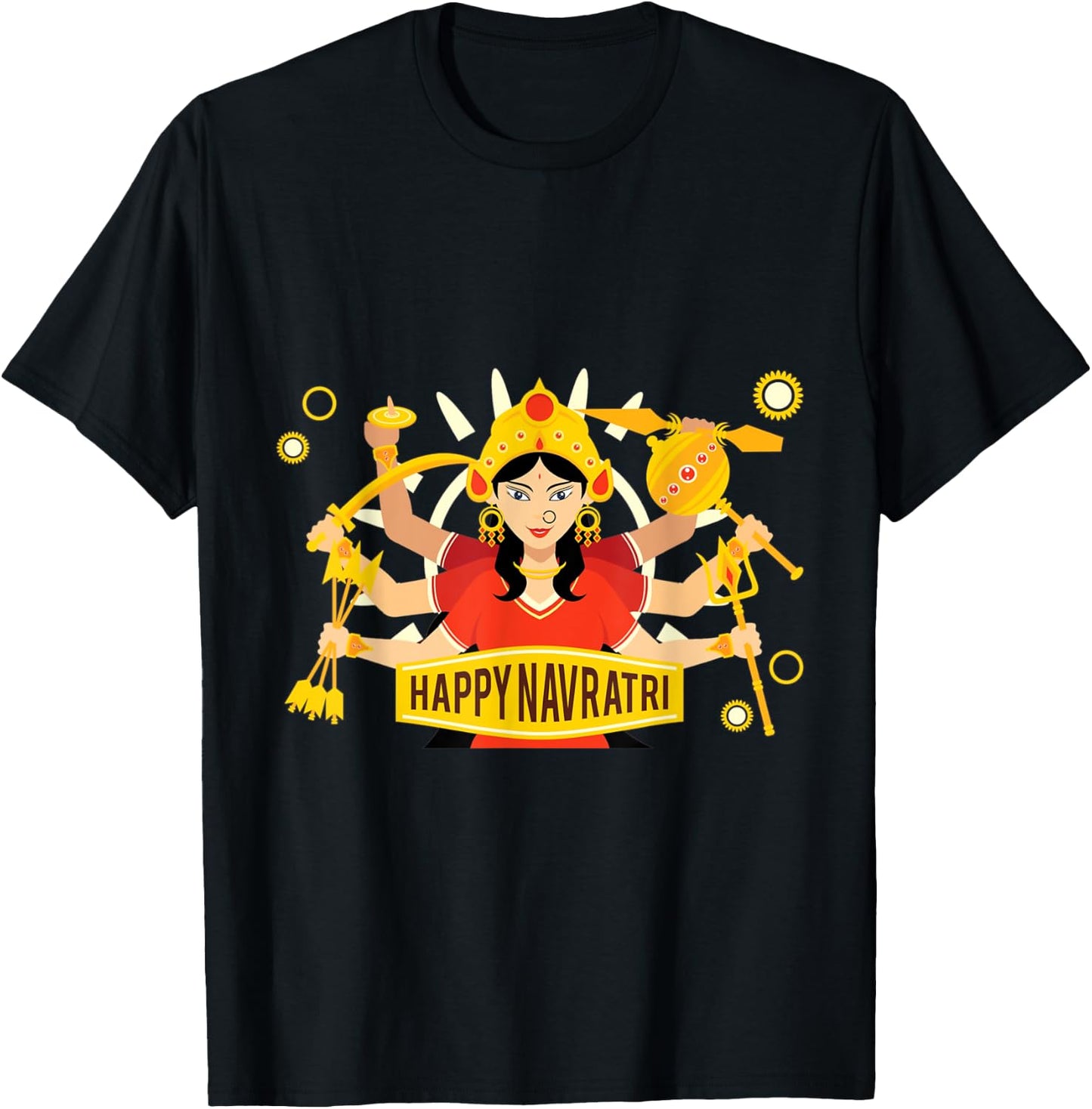 Happy Navratri - Navaratri - Hindu Festival T-Shirt - T-Shirt | Black
