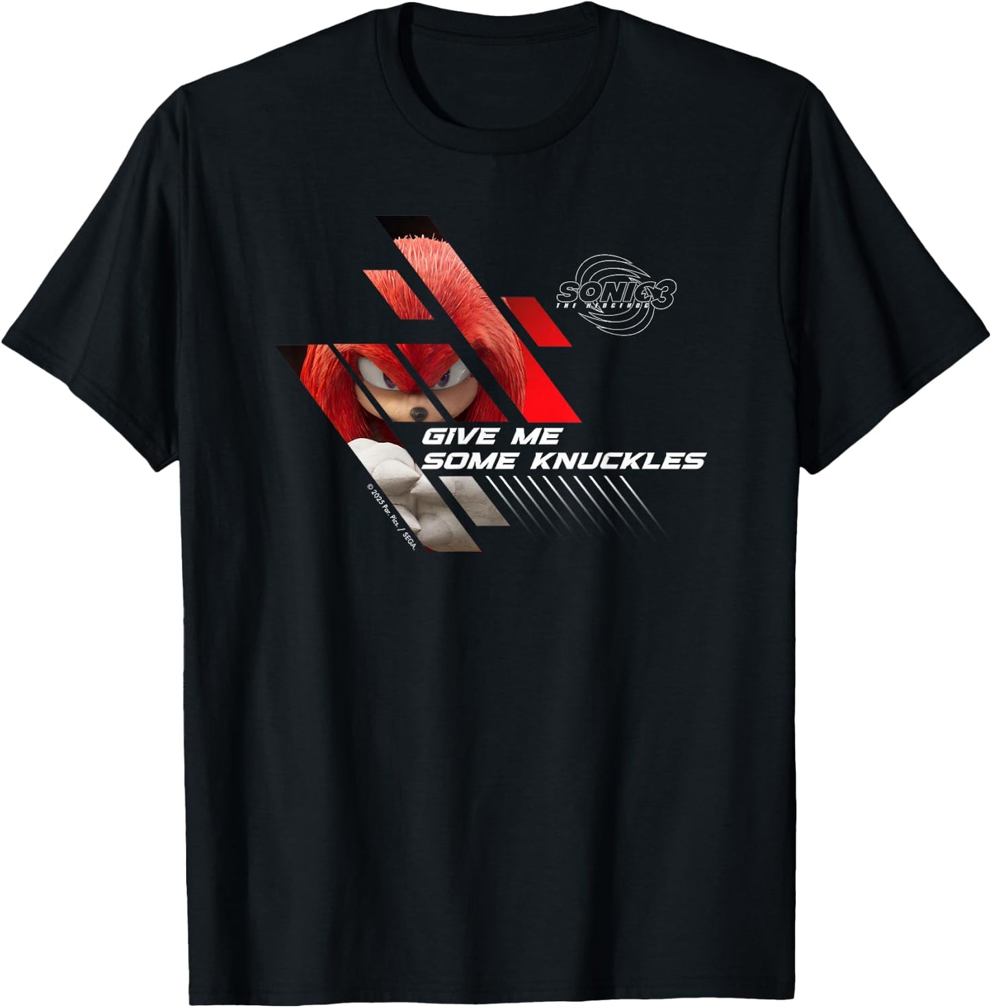 Sonic The Hedgehog 3 - Knuckles Give Me Some Knuckles T-Shirt - T-Shirt | Black
