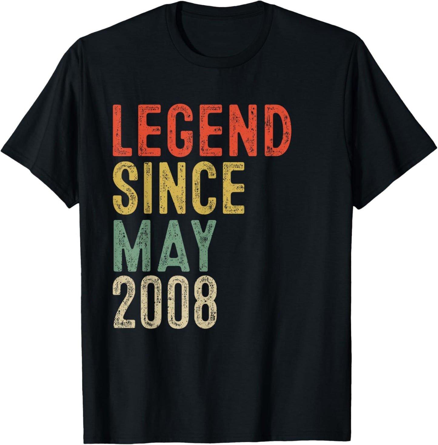 Legend Since May 2008 17th Birthday Gifts 17 Year Old T-Shirt - T-Shirt | Black