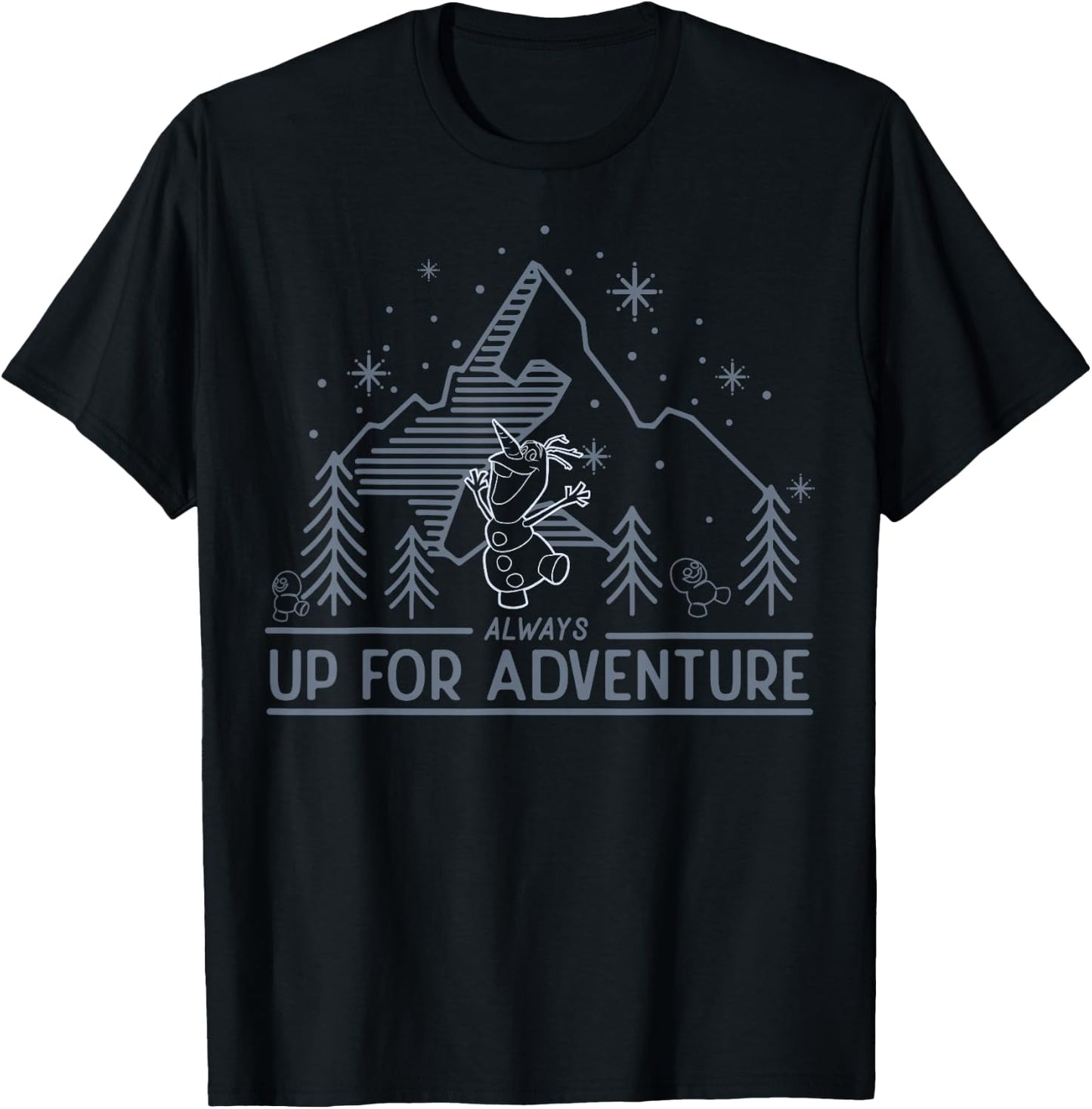 Disney Frozen Olaf Always Up For An Adventure Outline T-Shirt - T-Shirt | Black