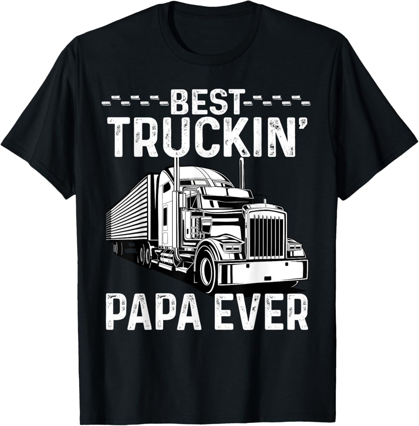 Trucker Design Papa T-Shirt - T-Shirt | Black