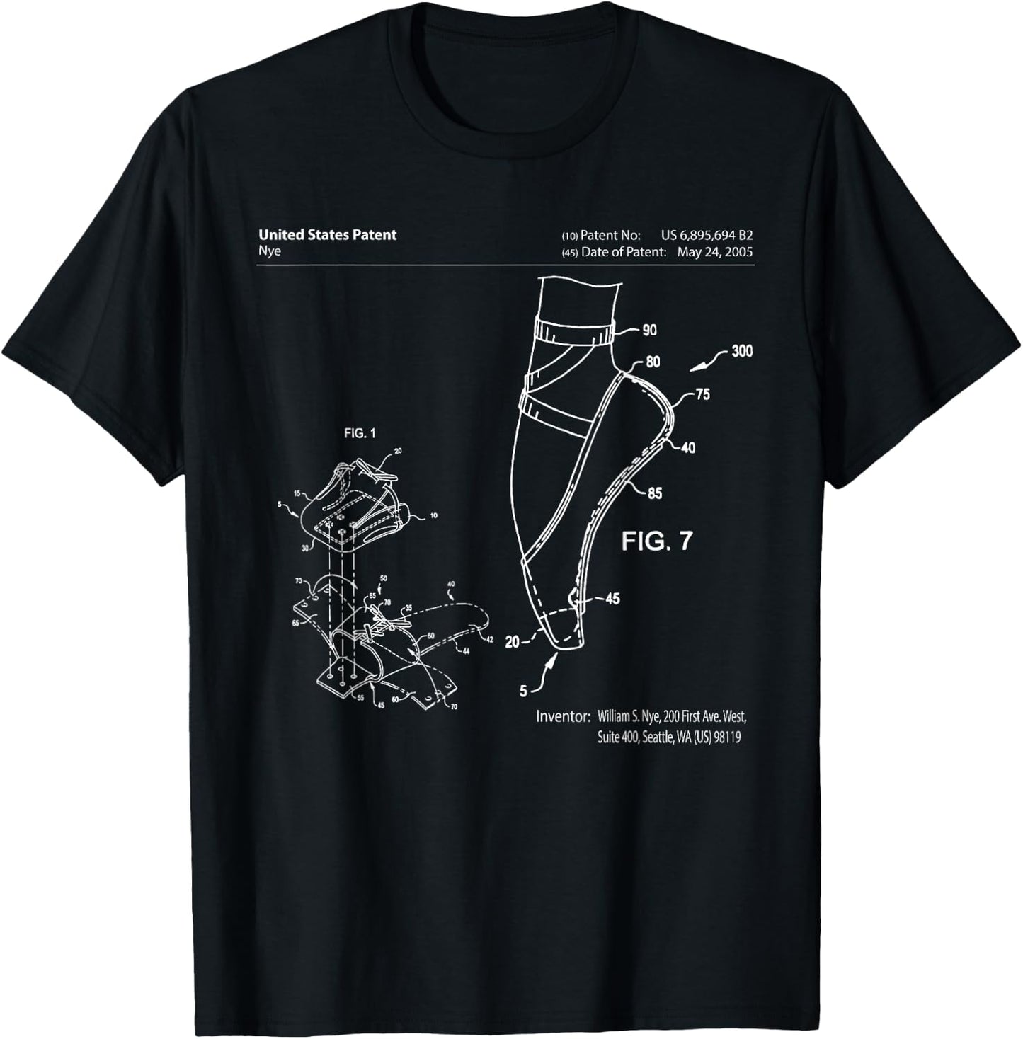 Ballet Shoe Patent Pointe Dance Studio T-Shirt - T-Shirt | Black