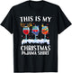 This Is My Christmas Pajama Wine Glass Wine Lover Christmas T-Shirt - T-Shirt | Black