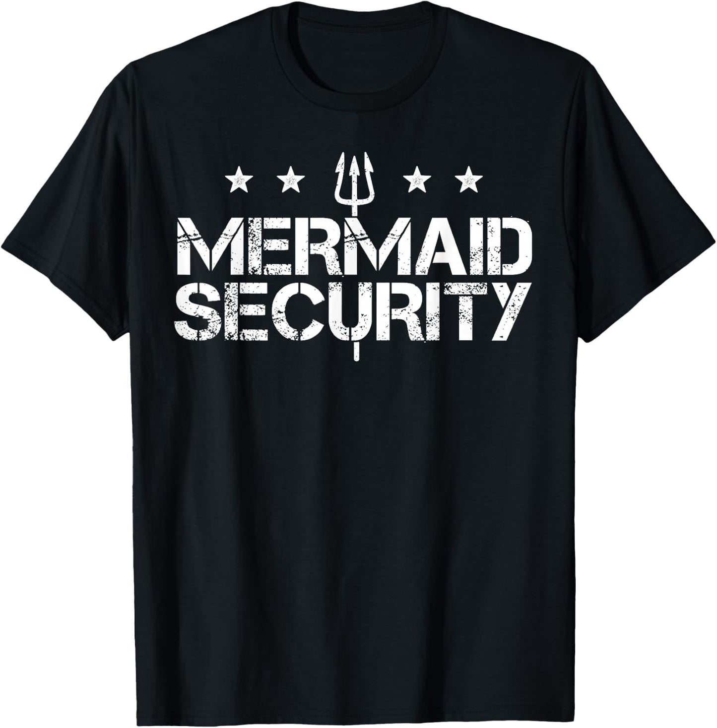 Merman Mermaid Security Funny Swimming Gift T-Shirt - T-Shirt | Black