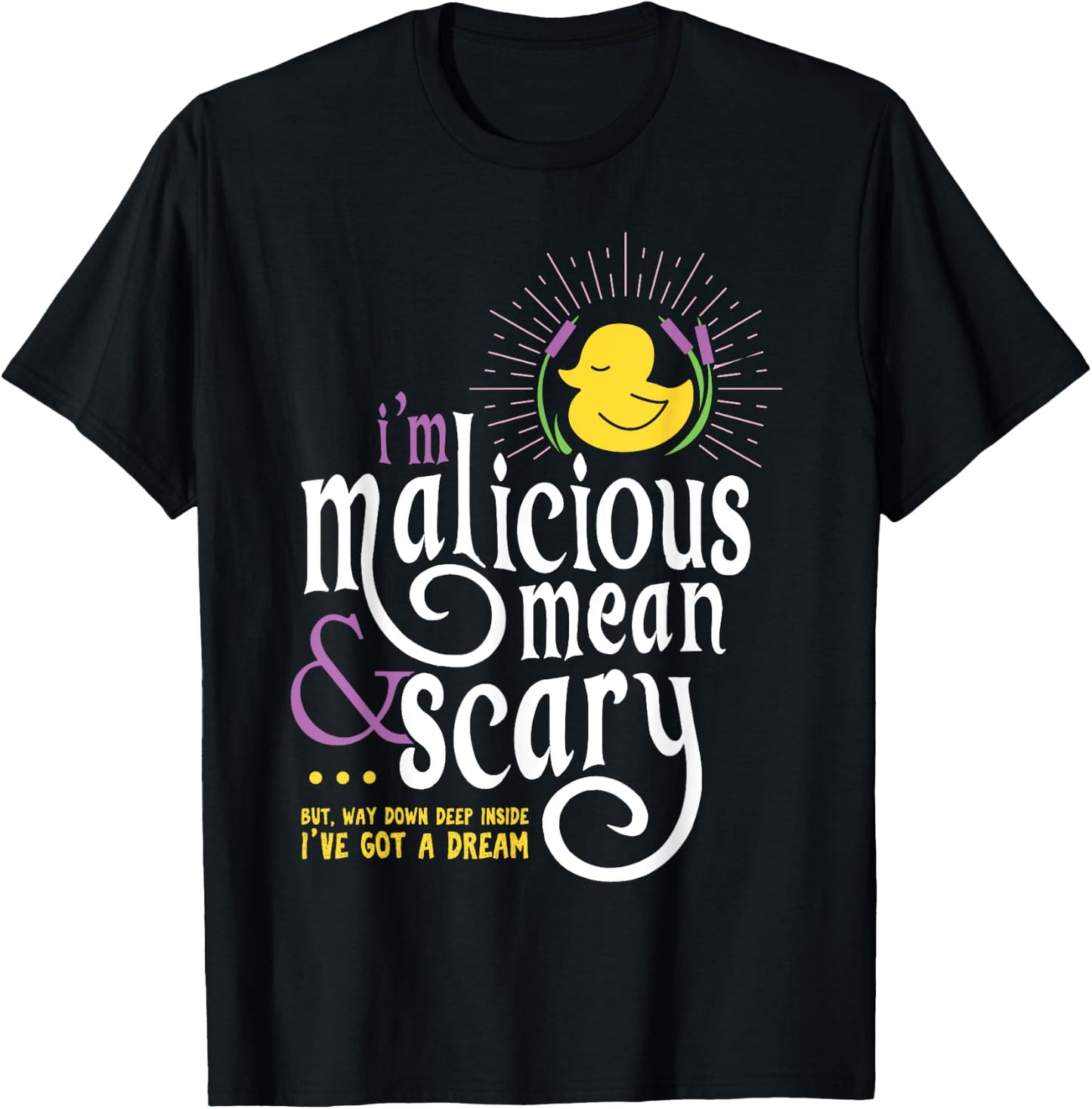 The Snuggly Duckling Malicious, Mean & Scary T-Shirt - T-Shirt | Black