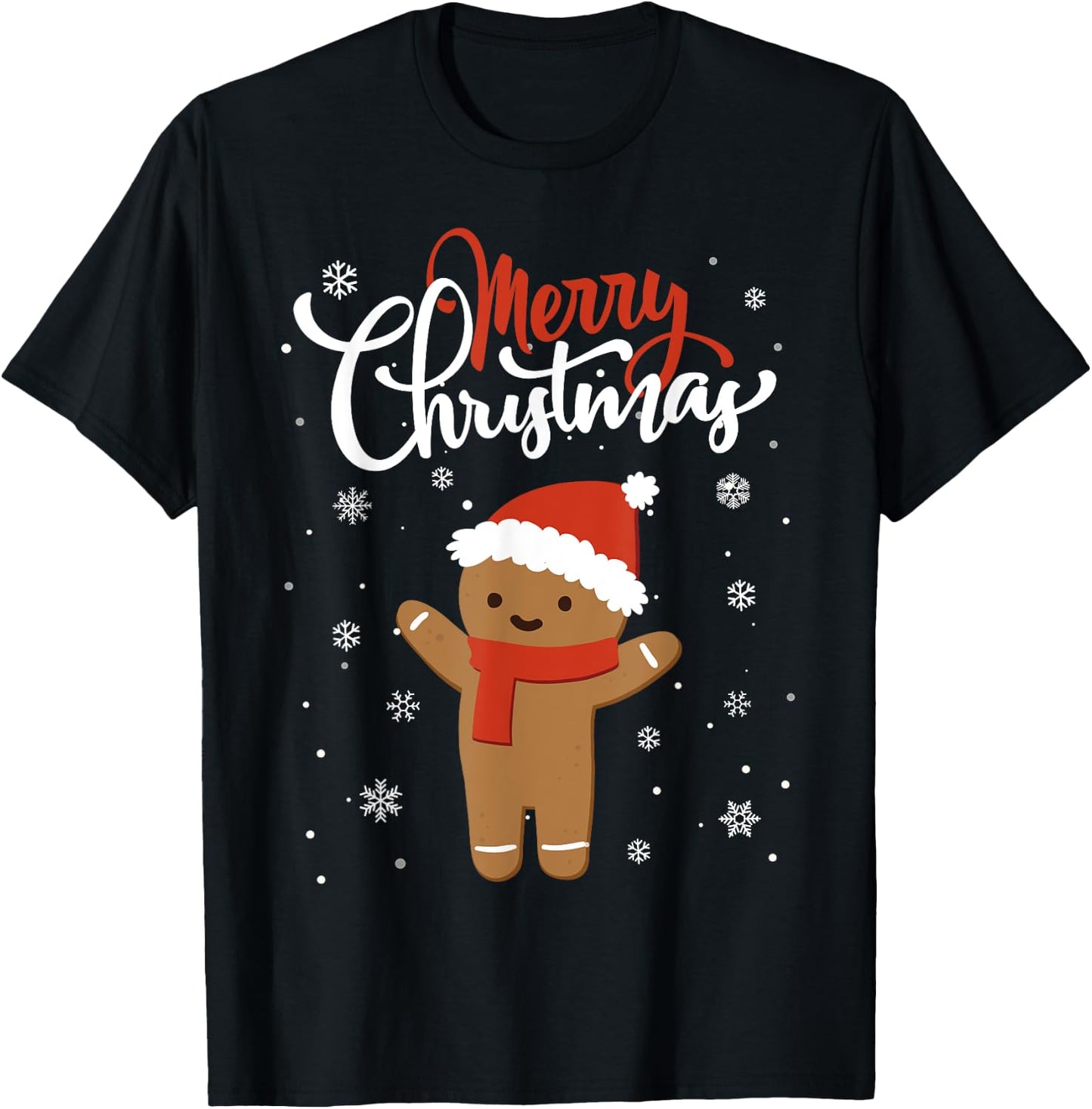 Merry Christmas Gingerbread Xmas Christmas Cookie Bakers T-Shirt - T-Shirt | Black