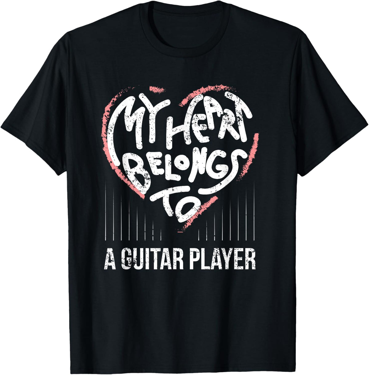 Guitarist Girlfriend or Wife My Heart Belongs To A Guitarist T-Shirt - T-Shirt | Black