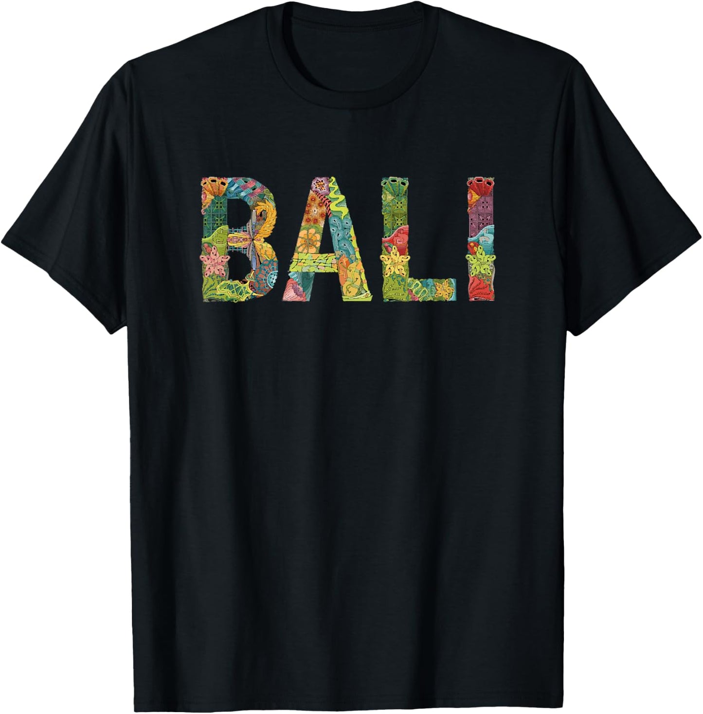 Awesome Bali Design With Jungle Font And Beautiful Colors T-Shirt - T-Shirt | Black