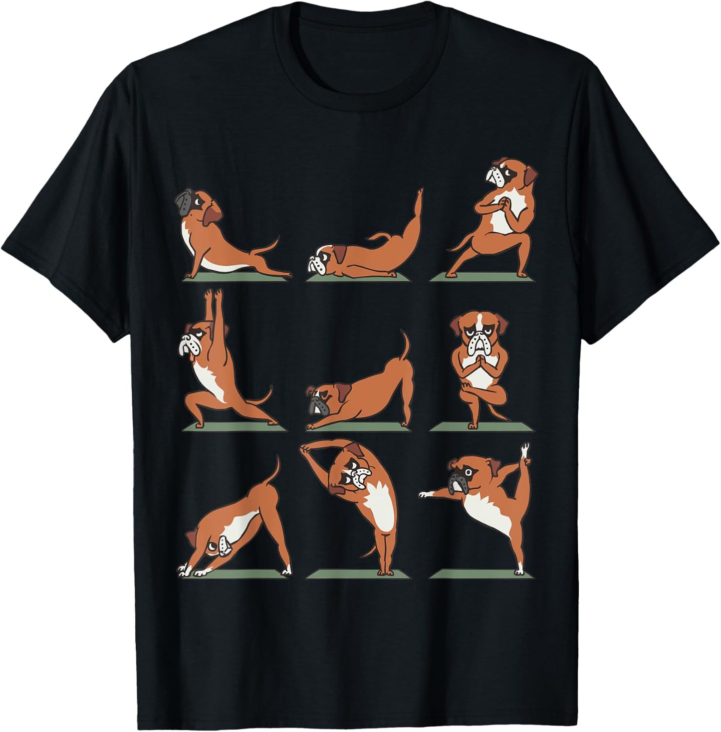 Boxer Yoga Asana Pose Meditation Funny T-Shirt - T-Shirt | Black