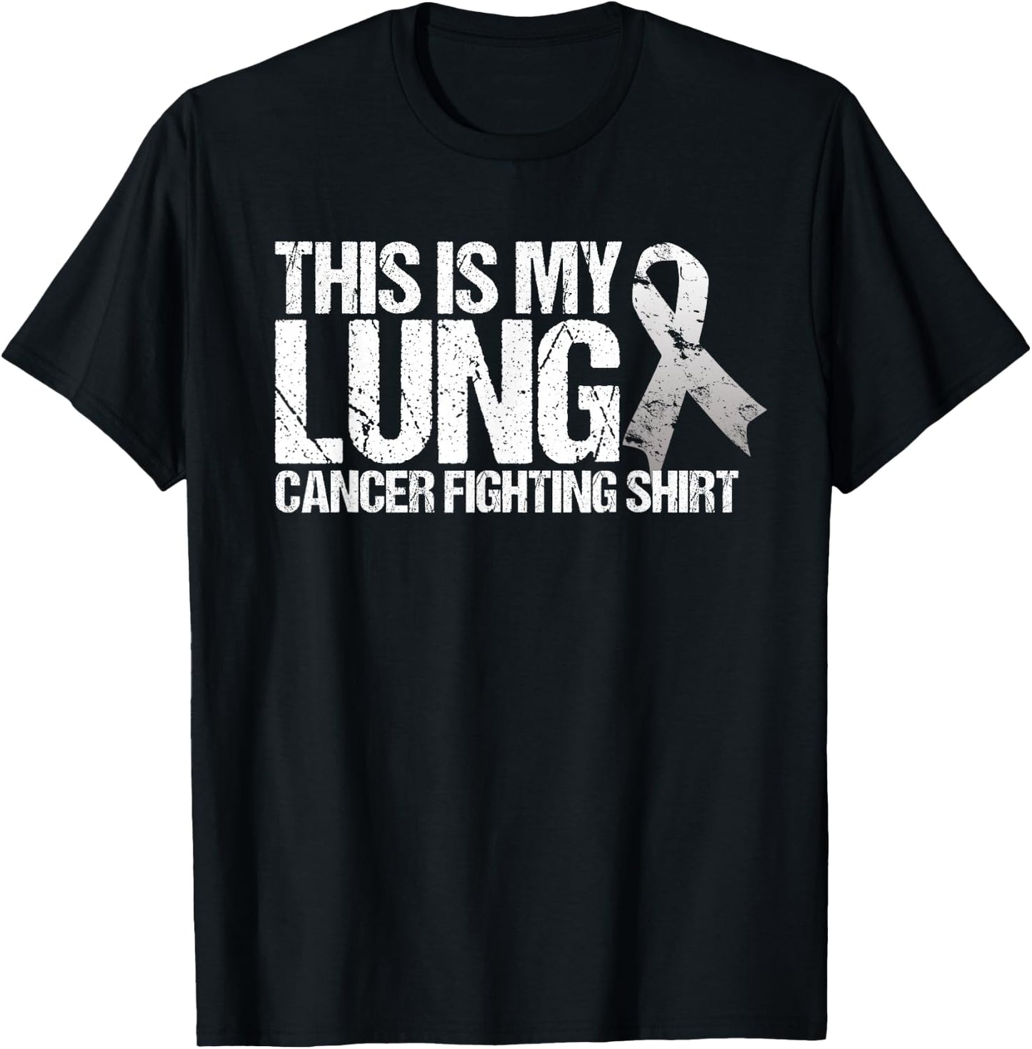 This Is My Lung Cancer Fighting- Lung Cancer Awareness T-Shirt - T-Shirt | Black