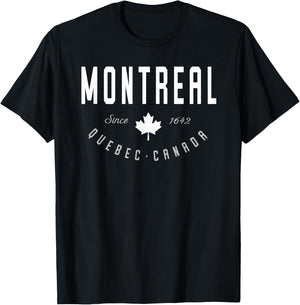 Montreal Shirt Quebec Canada Maple Leaf Canadian Gift Eh T-Shirt - T-Shirt | Black