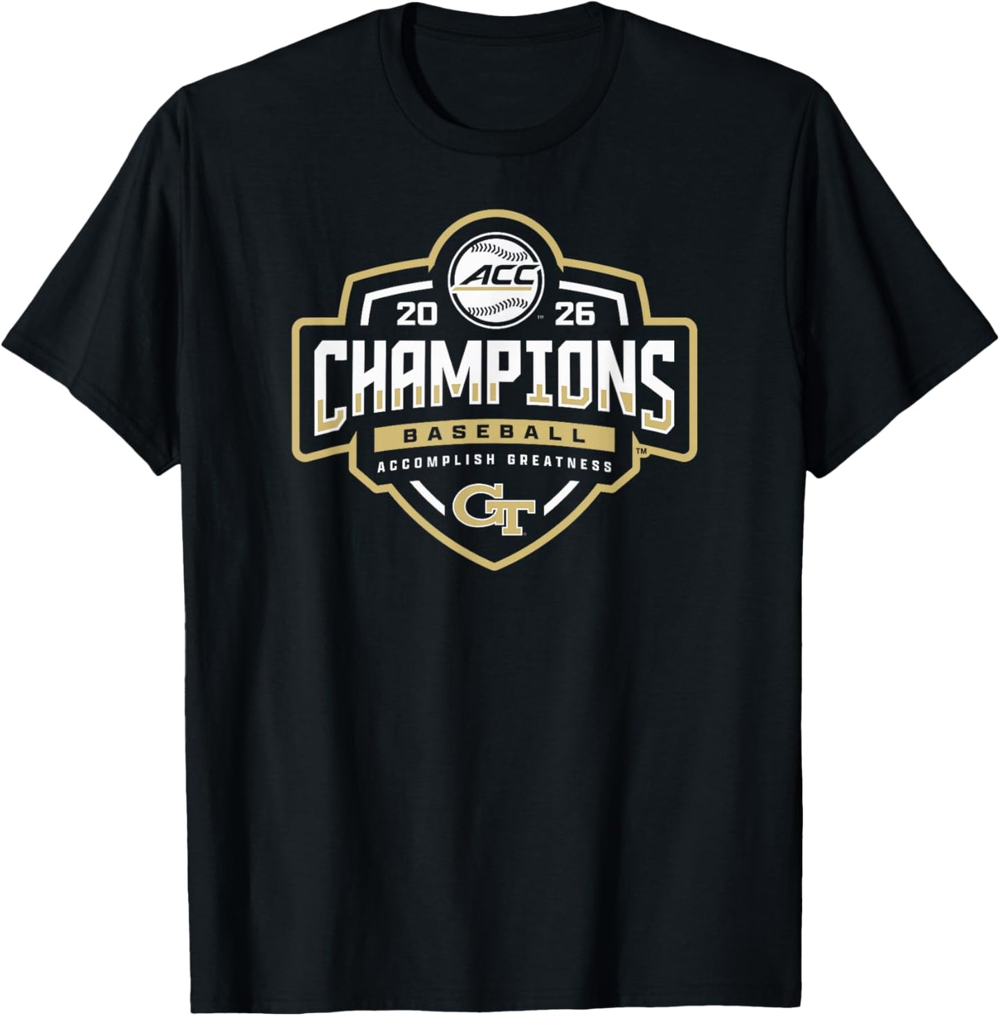 Georgia Tech Yellow Jackets Acc Champs 2026 Baseball T-Shirt - T-Shirt | Black