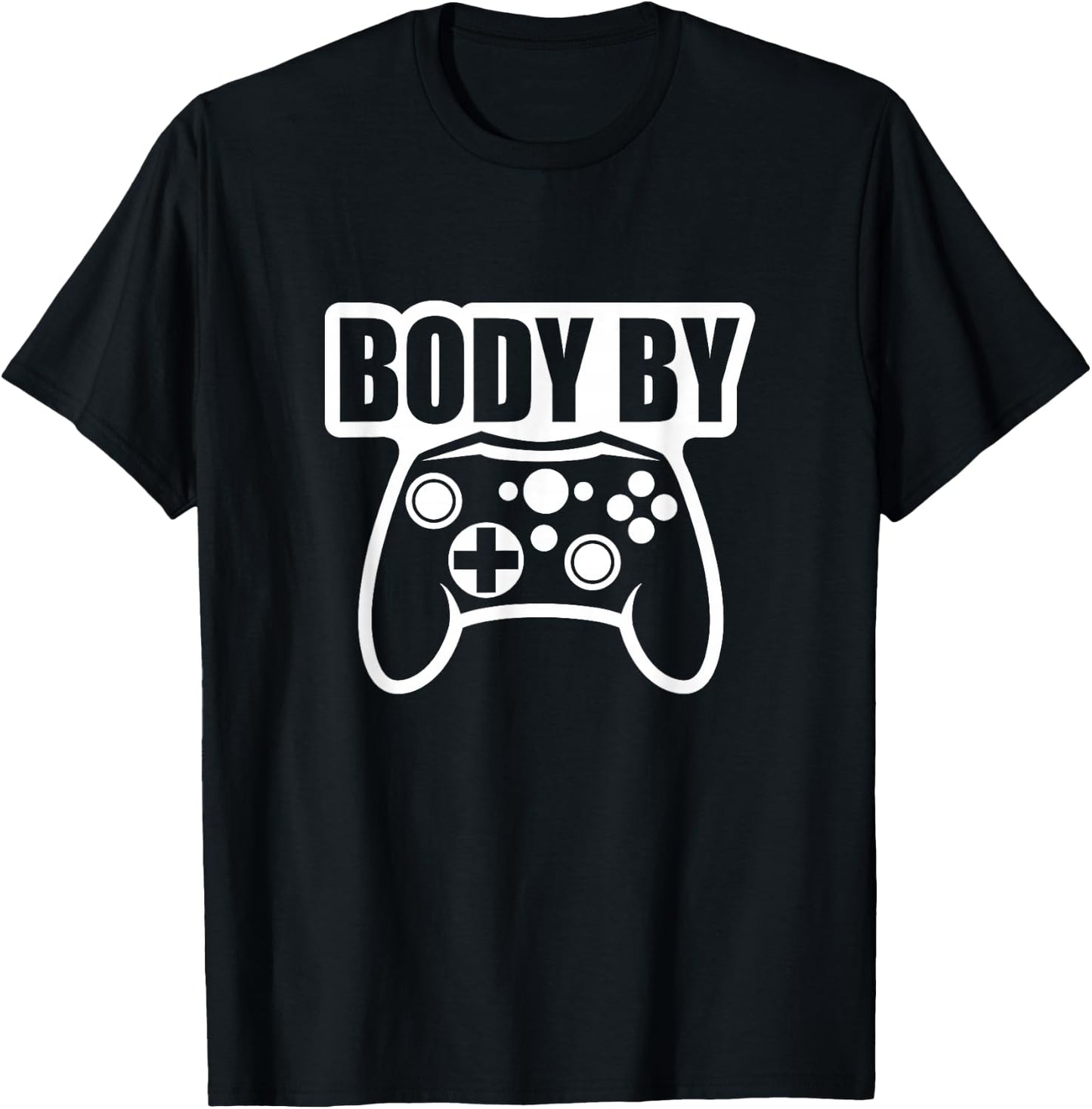 Video Game Body By Controller Workout Humor Gamer Dark T-Shirt - T-Shirt | Black