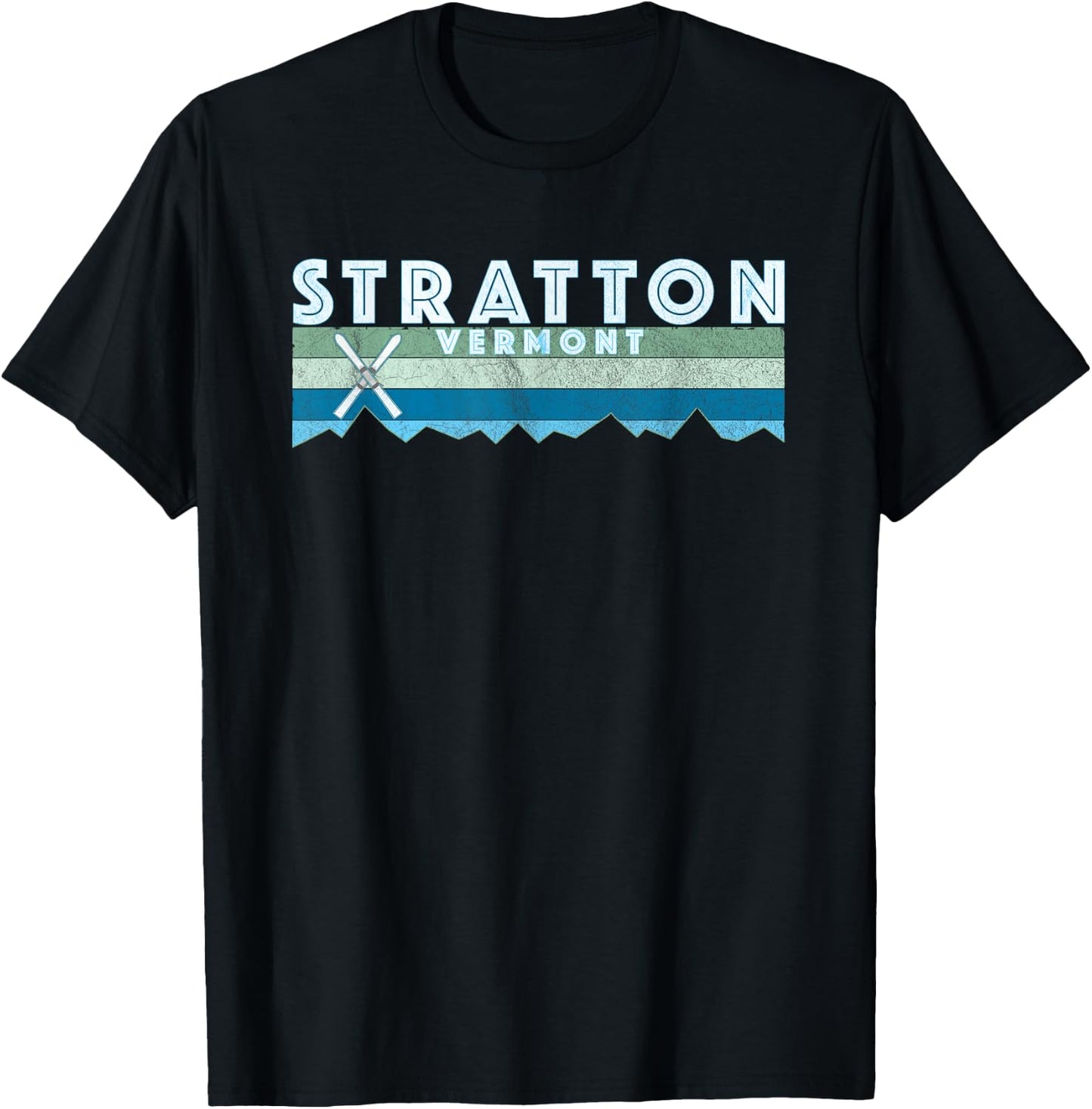 Stratton Vermont Ski /Retro Vintage Stratton T-Shirt - T-Shirt | Black