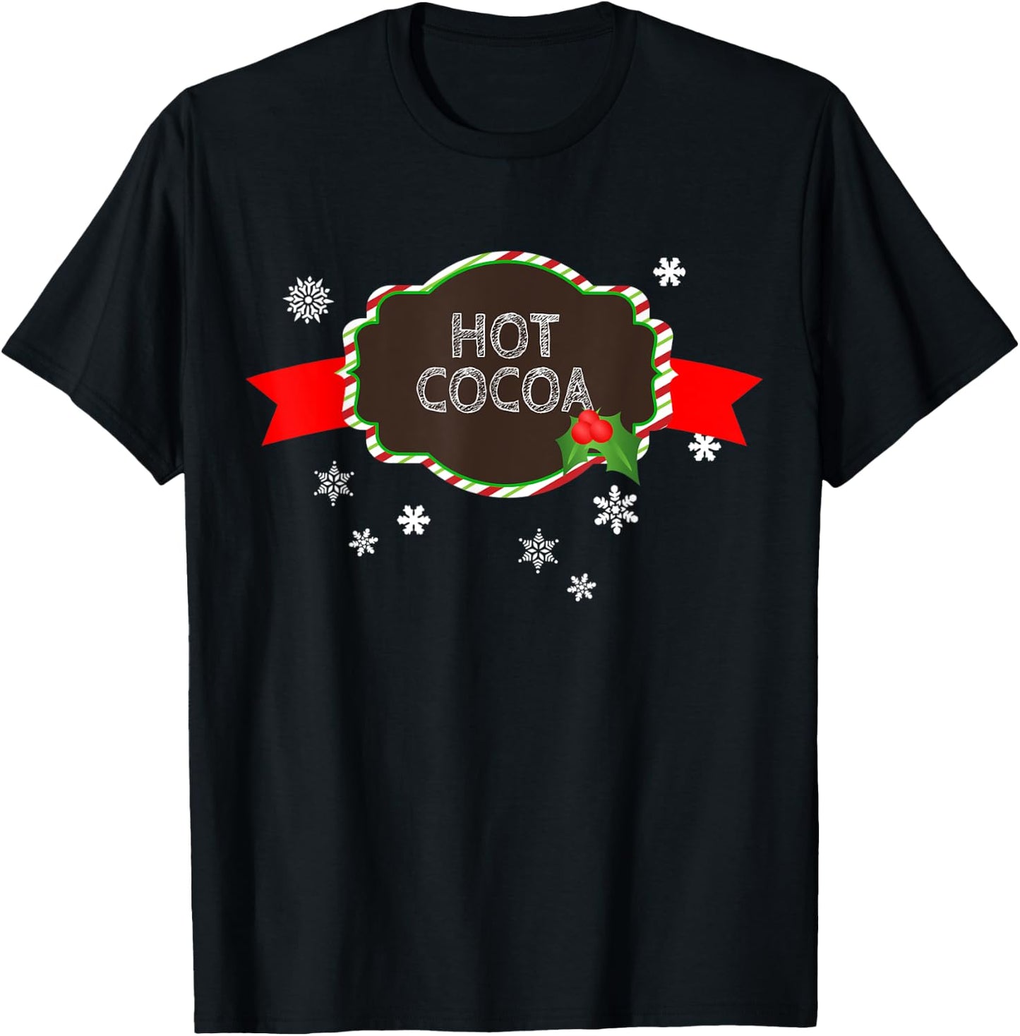 Hot Cocoa Christmas Food Family Matching Group Pajama Gift T-Shirt - T-Shirt | Black