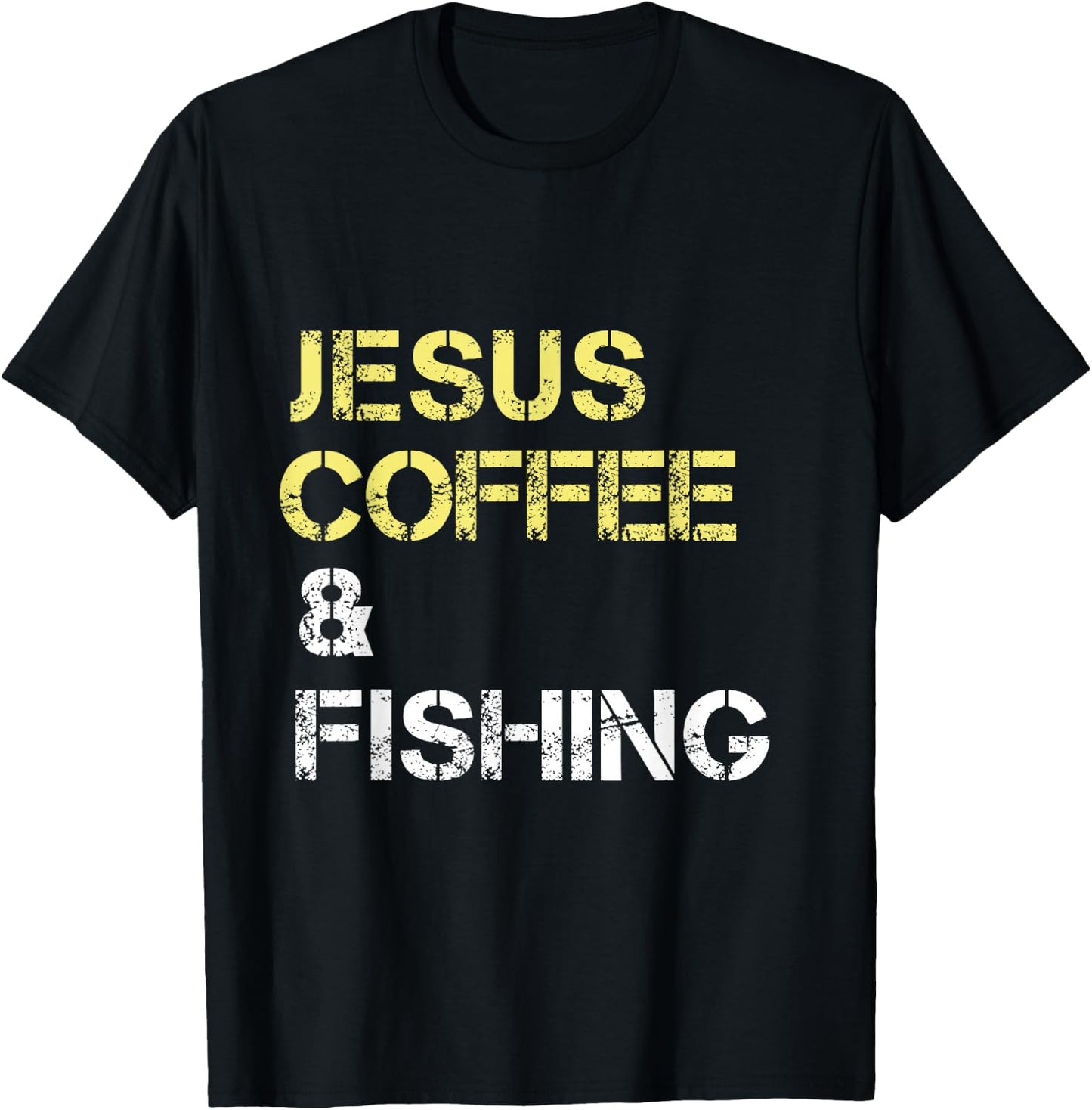 Fishing Apparel For Christian Coffee Drinkers T-Shirt - T-Shirt | Black