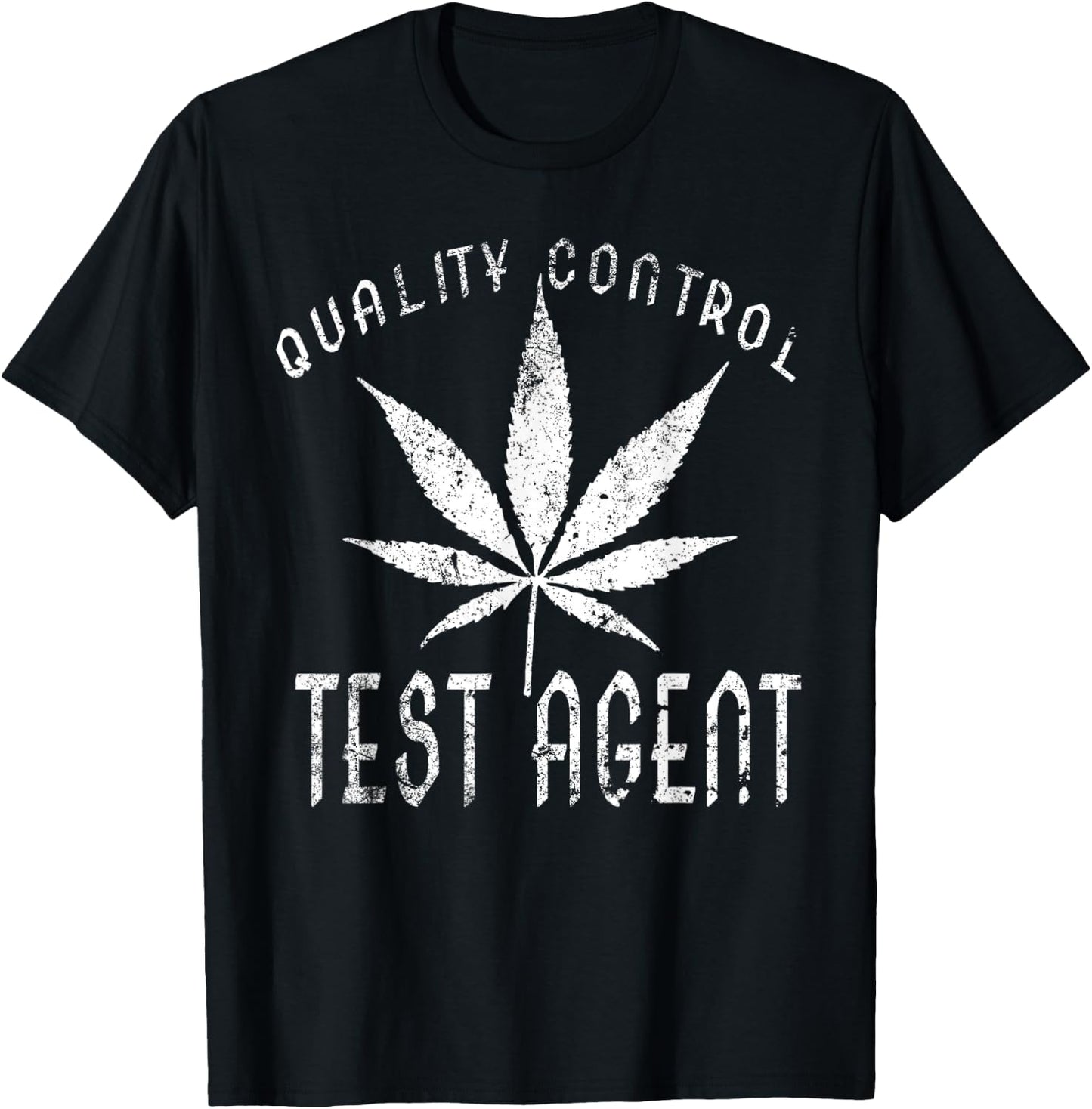 Funny Pot Leaf THC tester Agent Logo T-Shirt - T-Shirt | Black