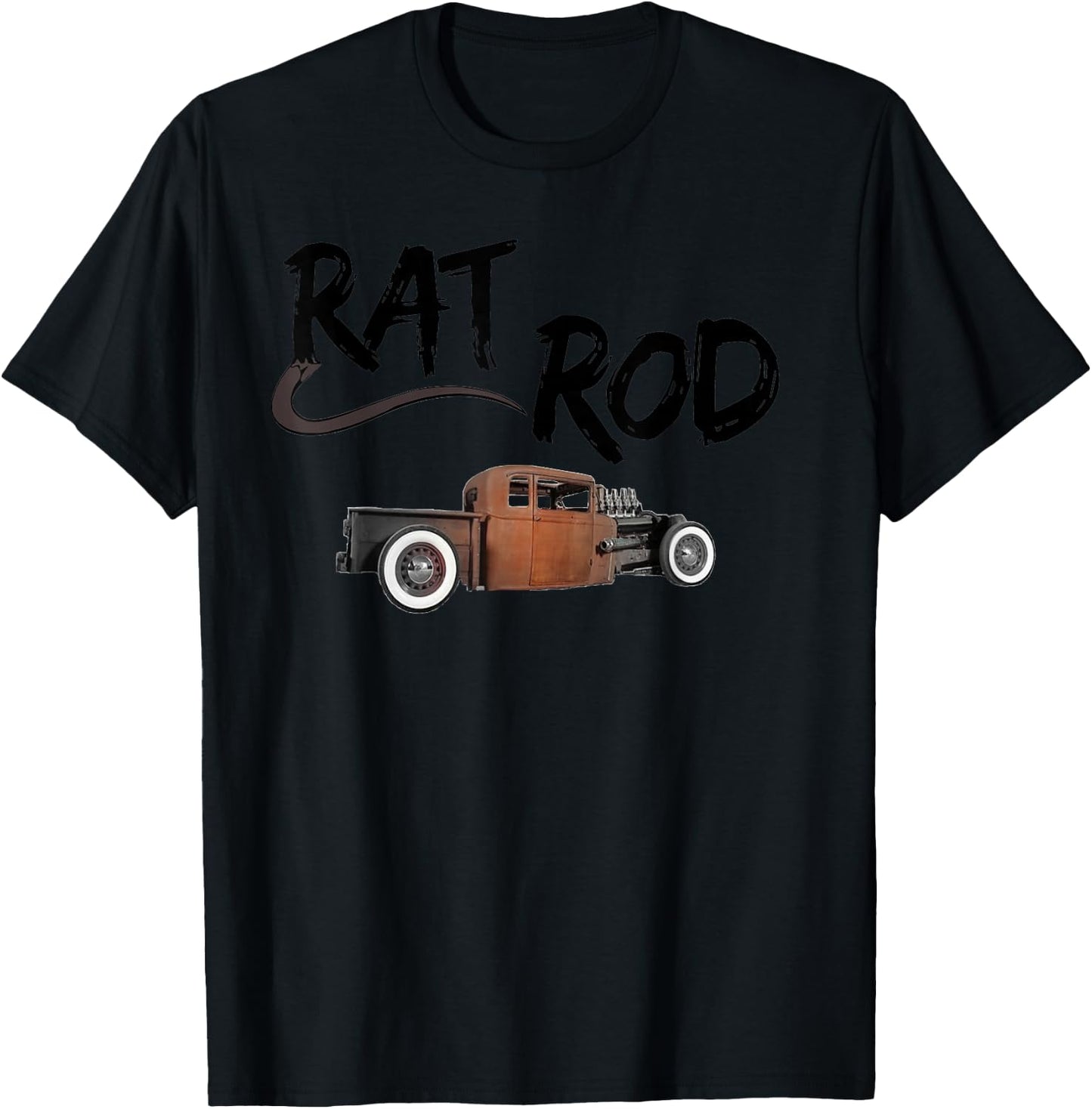 Rat Rod, Classic, Vintage Hot Rod T-Shirt - T-Shirt | Black