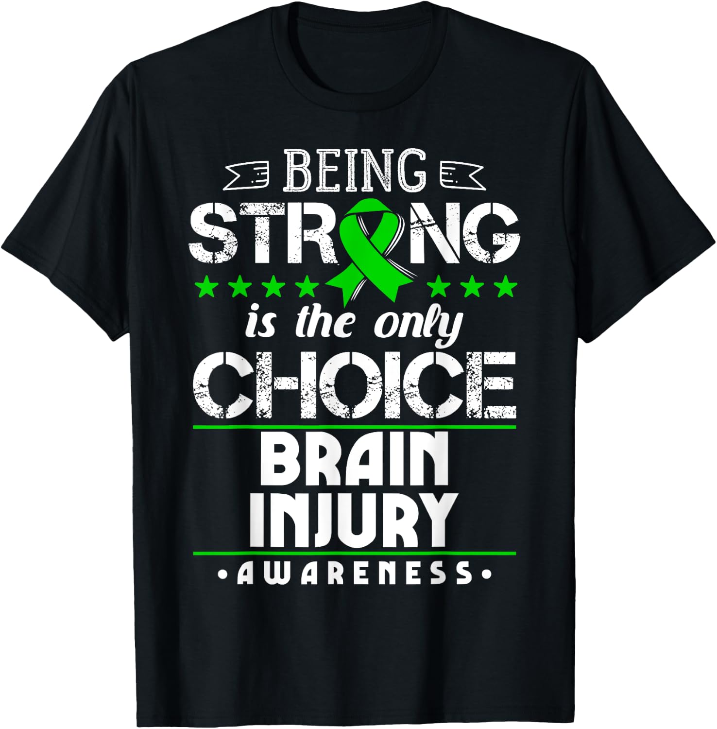 Brain Trauma Gift TBI Intracranial Injury Awareness Ribbon T-Shirt - T-Shirt | Black