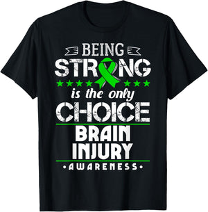 Brain Trauma Gift TBI Intracranial Injury Awareness Ribbon T-Shirt - T-Shirt | Black