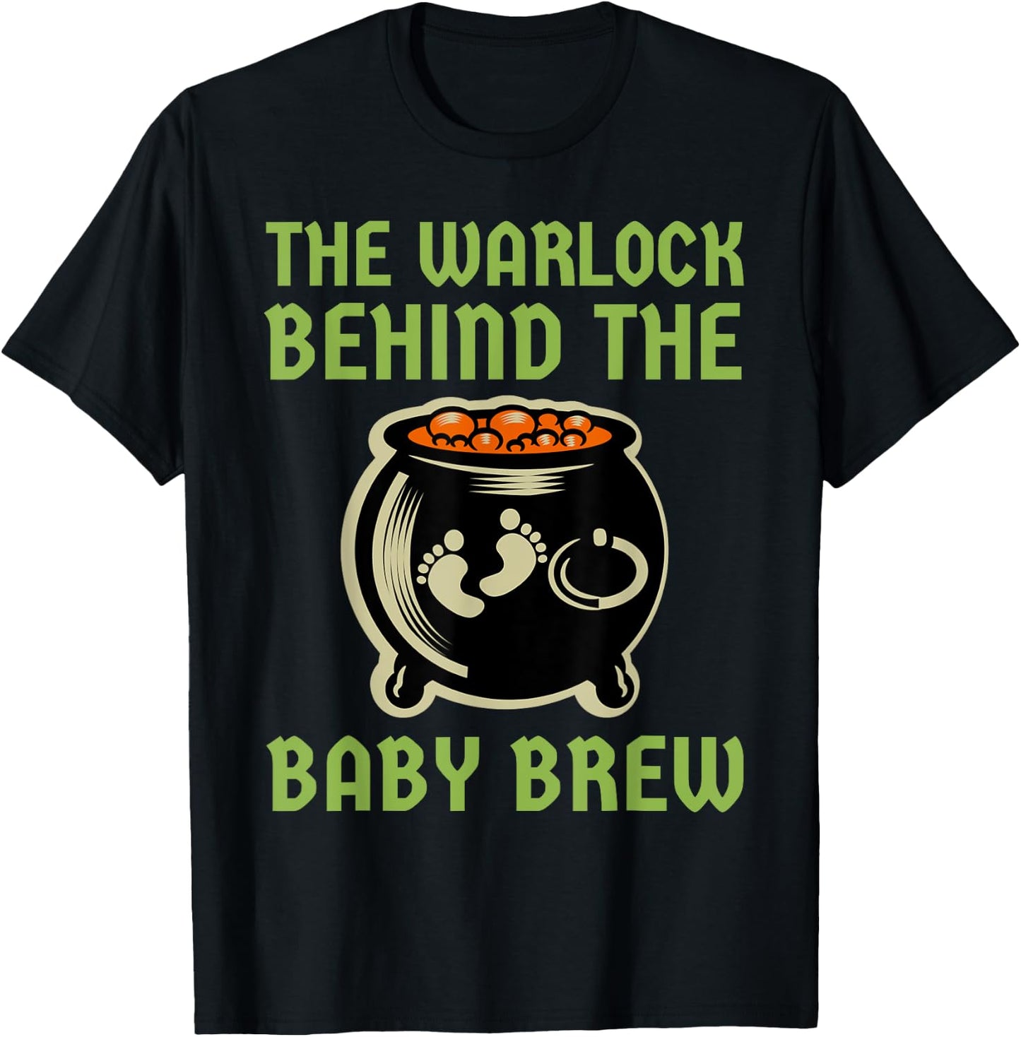 The Warlock Behind The Baby Brew, Halloween New Dad To Be T-Shirt - T-Shirt | Black