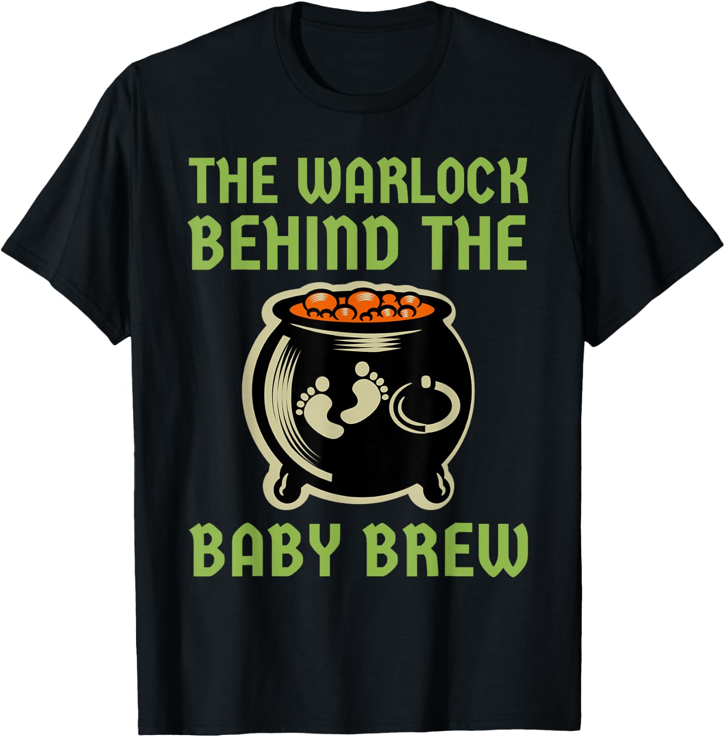 The Warlock Behind The Baby Brew, Halloween New Dad To Be T-Shirt - T-Shirt | Black