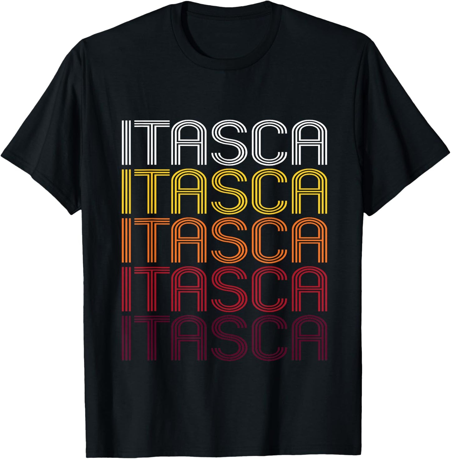 Itasca, IL | Vintage Style Illinois T-Shirt - T-Shirt | Black