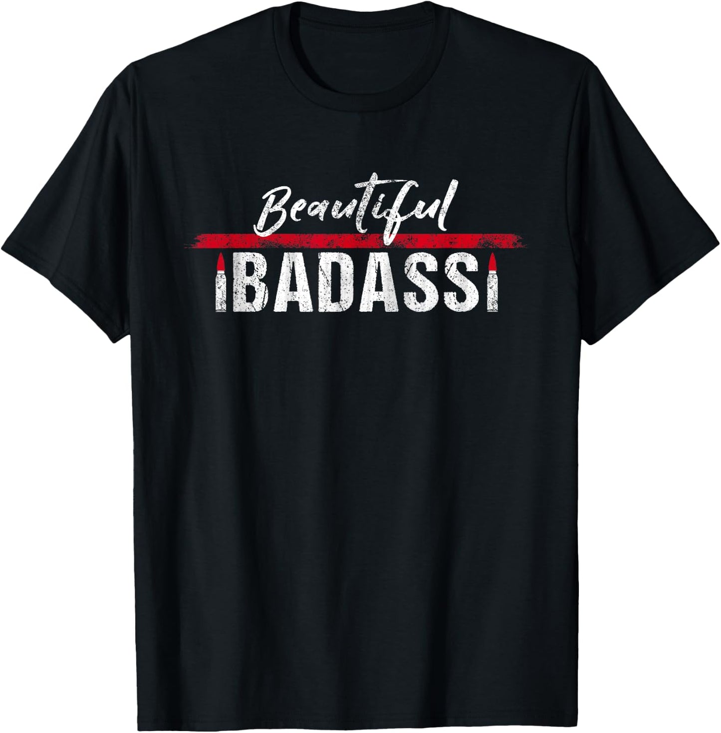 Beautiful Badass Lipstick Ammo T-Shirt - T-Shirt | Black