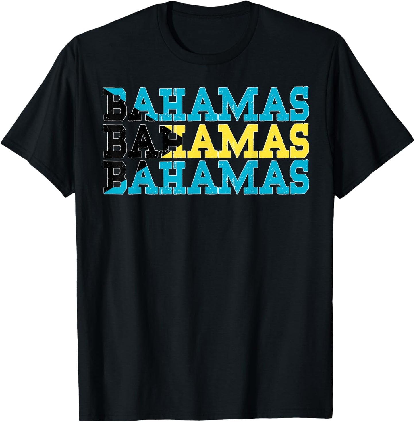 BAHAMAS | Bahamian Flag Sports Lovers T-Shirt - T-Shirt | Black