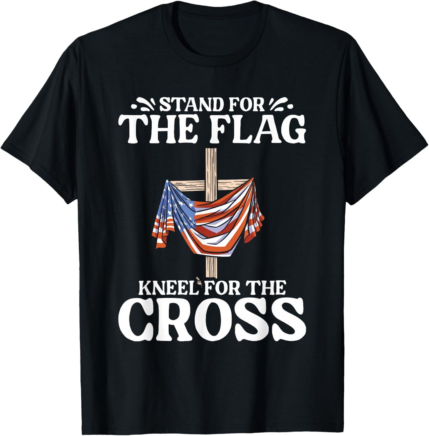 USA Flag Religious Quote 4th of July for Christian Faith T-Shirt - T-Shirt | Black