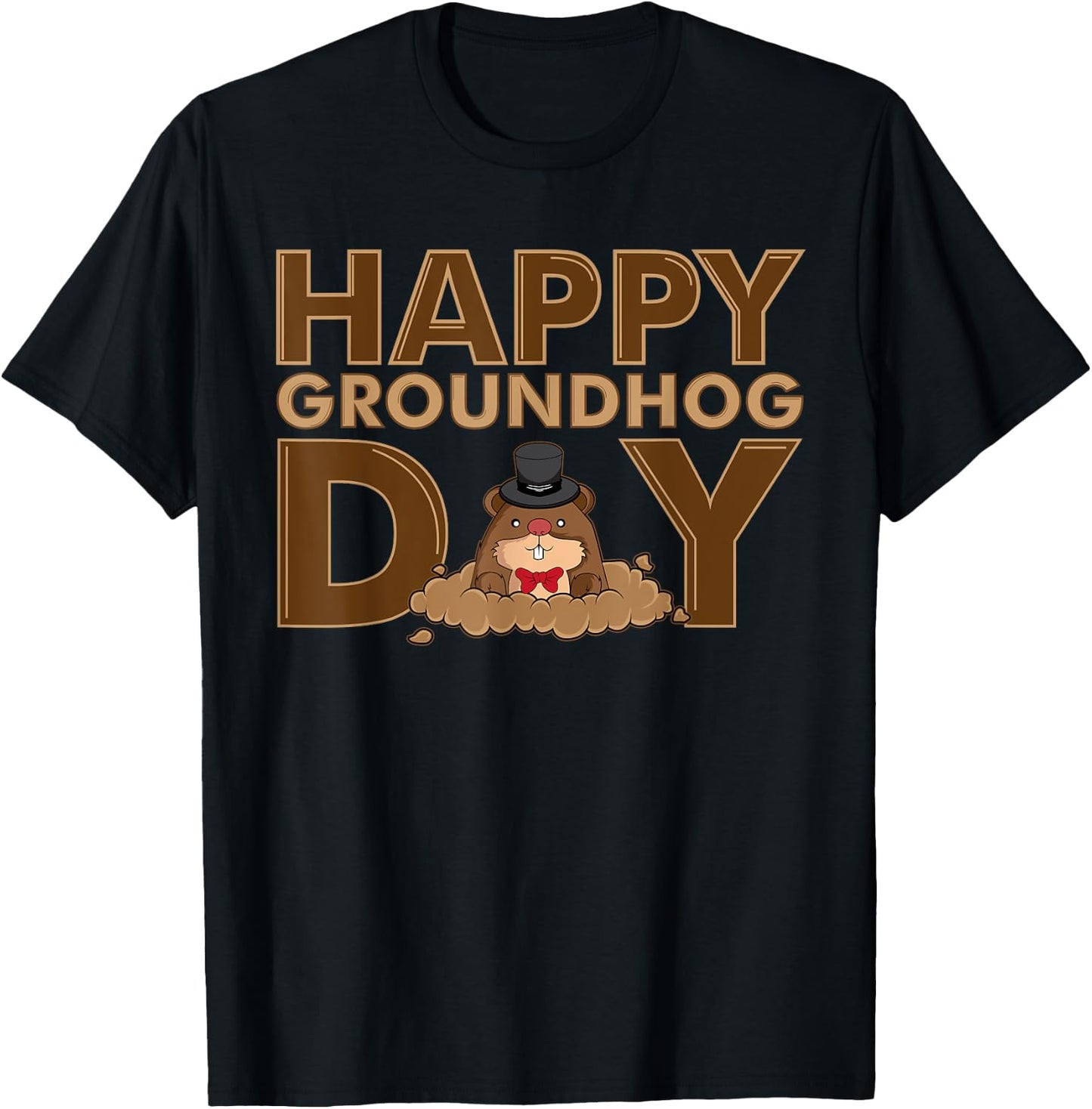Happy Groundhog Day 2nd February Celebration Gift T-Shirt - T-Shirt | Black