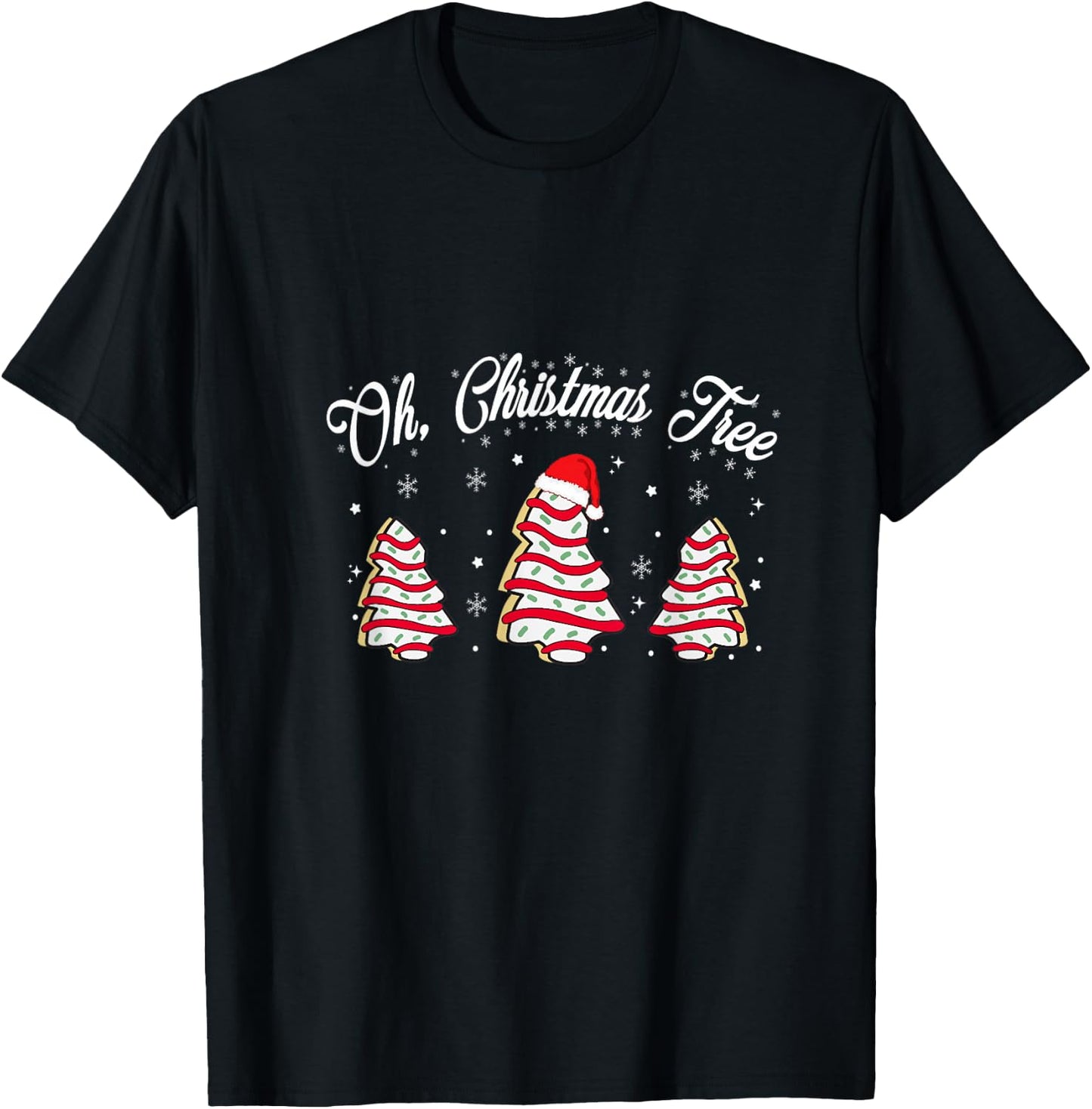 Funny Oh Christmas Tree Cakes Debbie Becky Jen Cake Lovers T-Shirt - T-Shirt | Black
