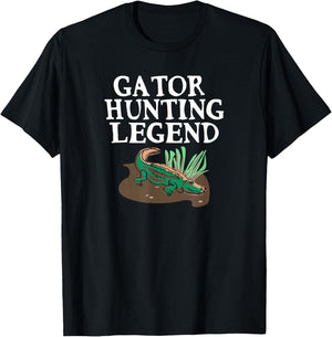 Funny Gator Hunting Legend , Women and Kids T-Shirt - T-Shirt | Black