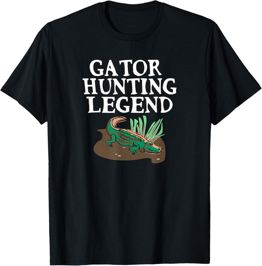 Funny Gator Hunting Legend , Women and Kids T-Shirt - T-Shirt | Black